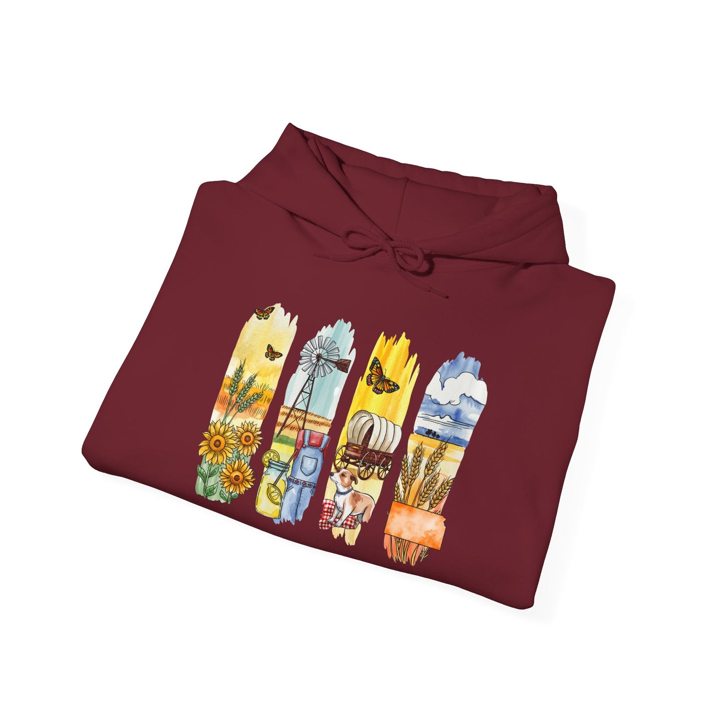 Kansas Nature Hoodie – Unisex Sweatshirt for Prairie & Sky Lovers