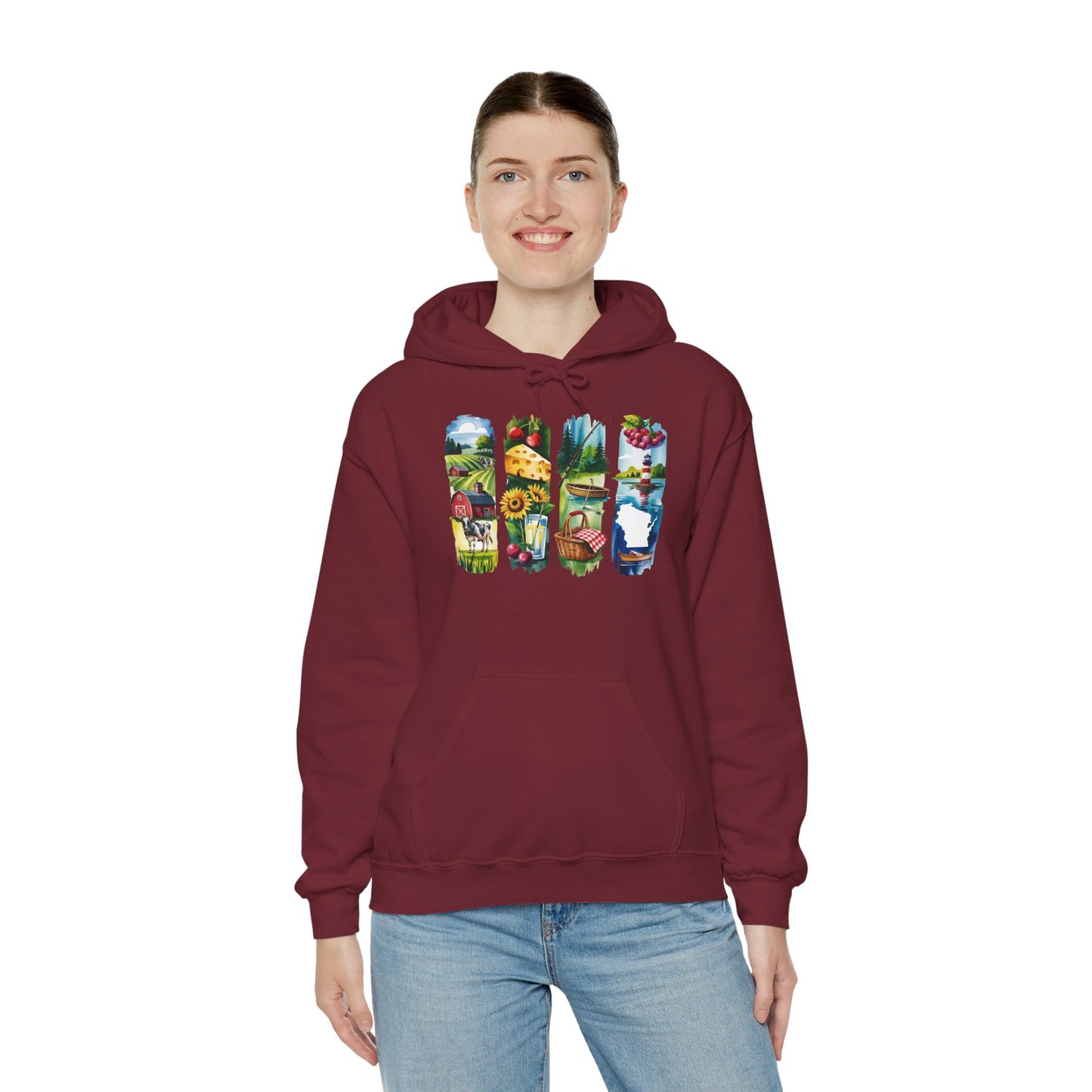 Wisconsin Nature Hoodie – Unisex Sweatshirt with Sceneries for Midwest Outdoor Lovers