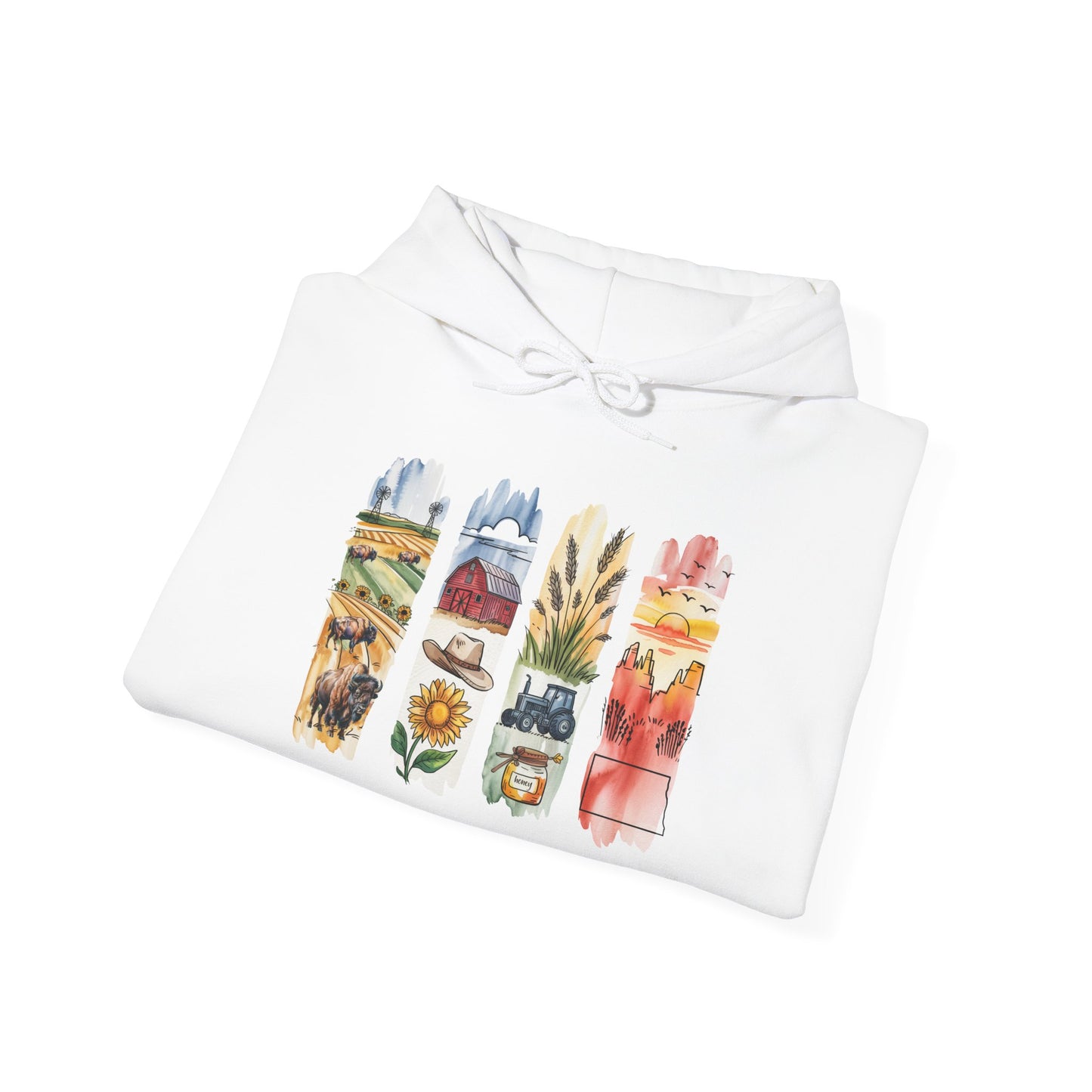 North Dakota Nature Hoodie – Unisex Sweatshirt for Prairie & Park Lovers