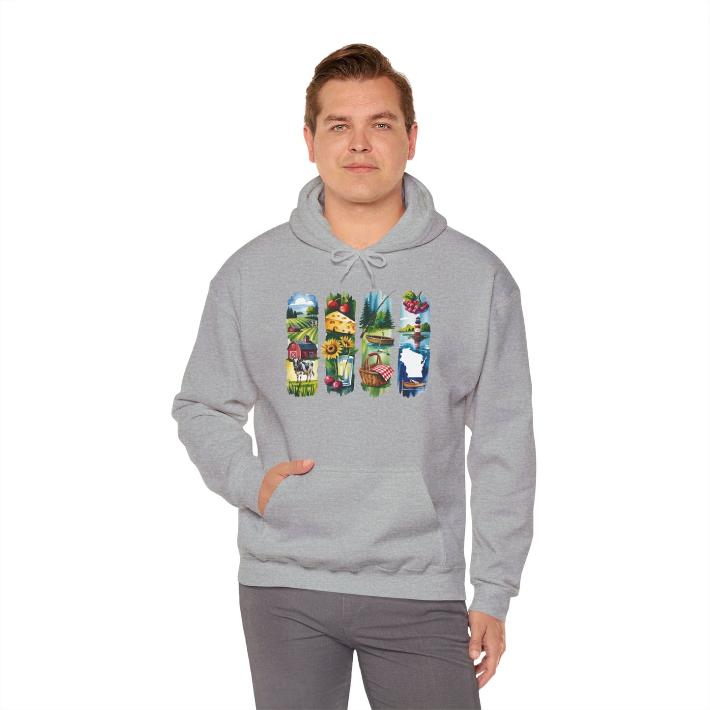 Wisconsin Nature Hoodie – Unisex Sweatshirt with Sceneries for Midwest Outdoor Lovers