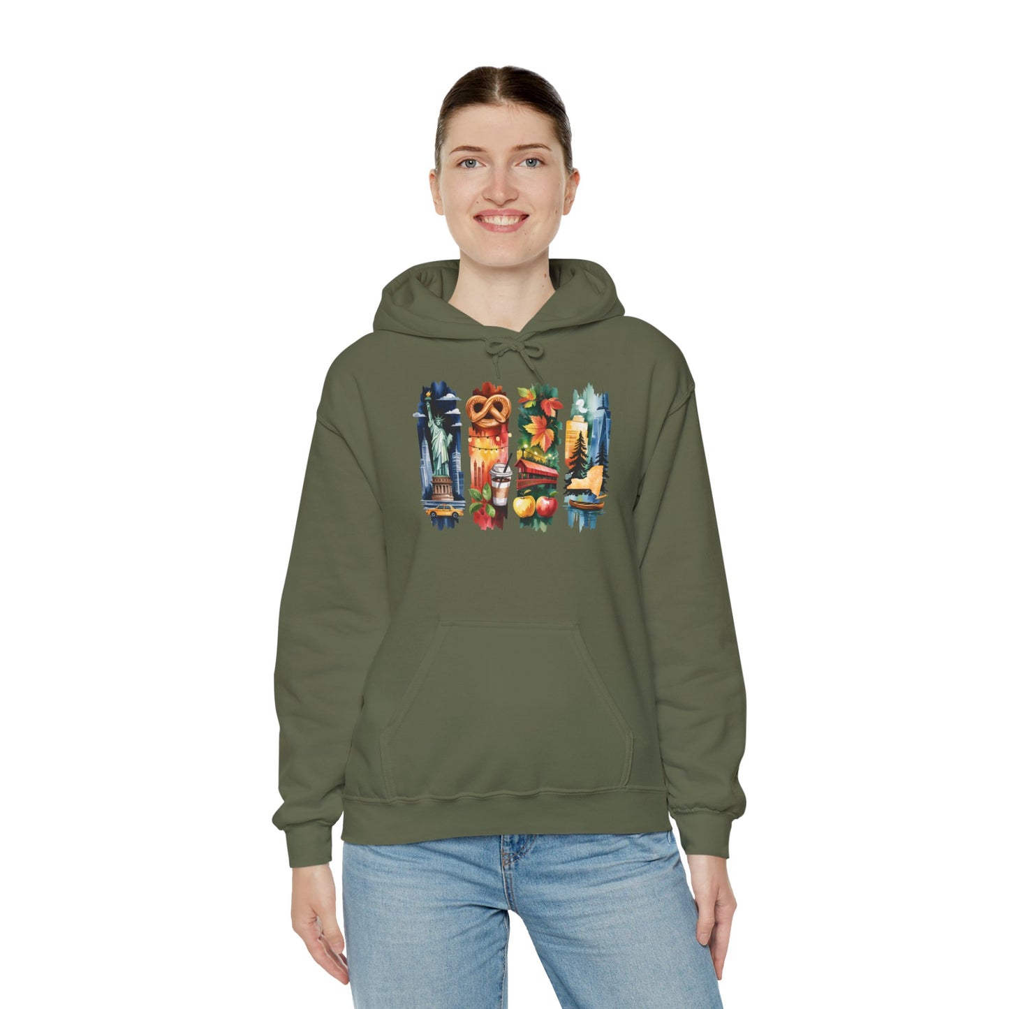 New York Nature Hoodie – Unisex Empire State Sweatshirt for Tourists and Travelers