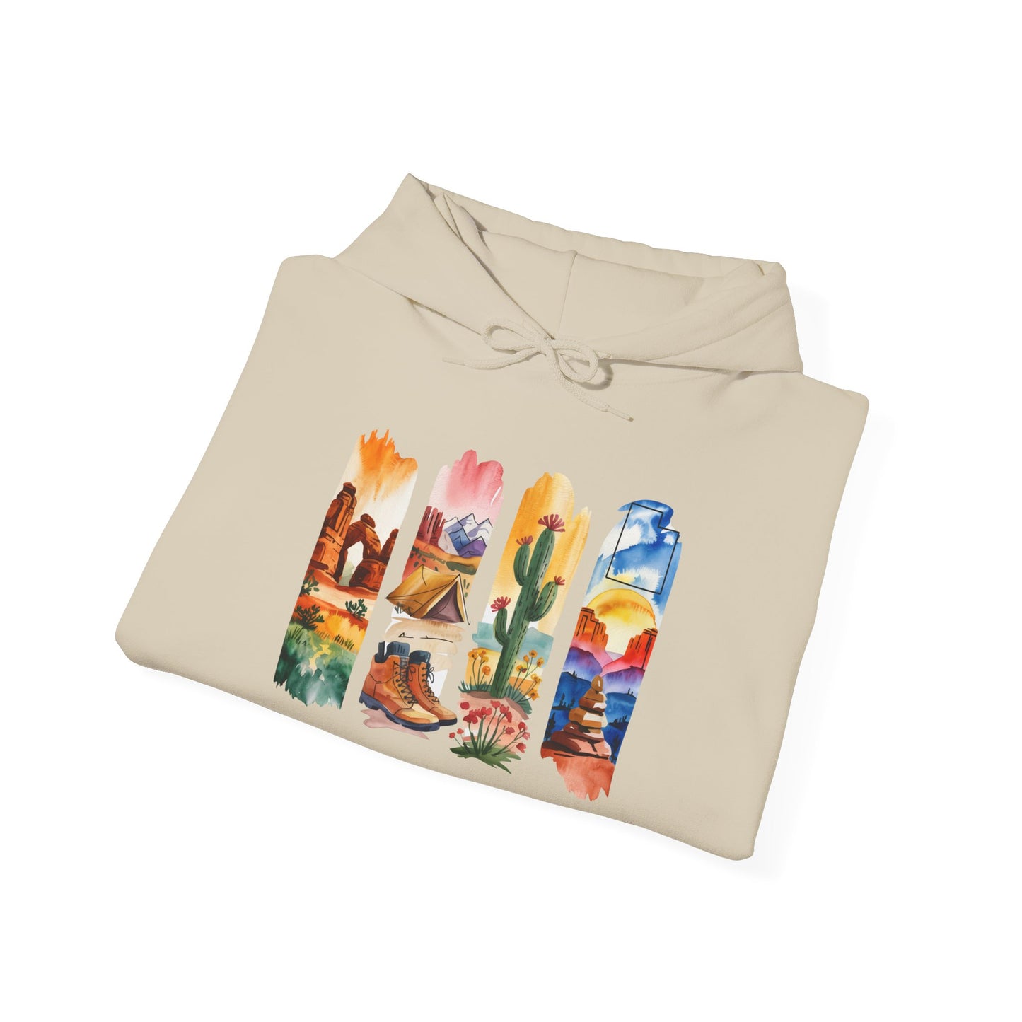Utah Nature Hoodie – Unisex Desert Landscape Sweatshirt for Hikers & Adventure Seekers
