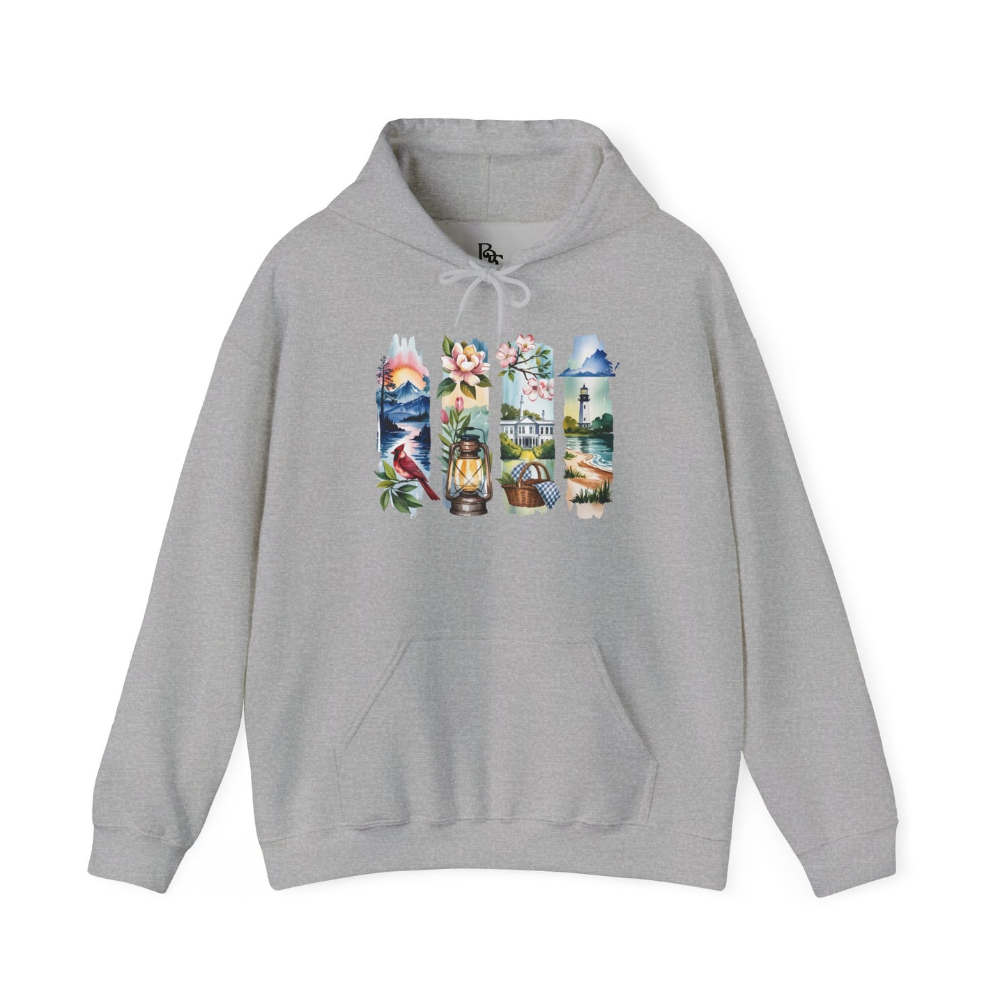 Virginia Nature Hoodie – Unisex Mountains & Lakes Sweatshirt for Outdoor Enthusiasts