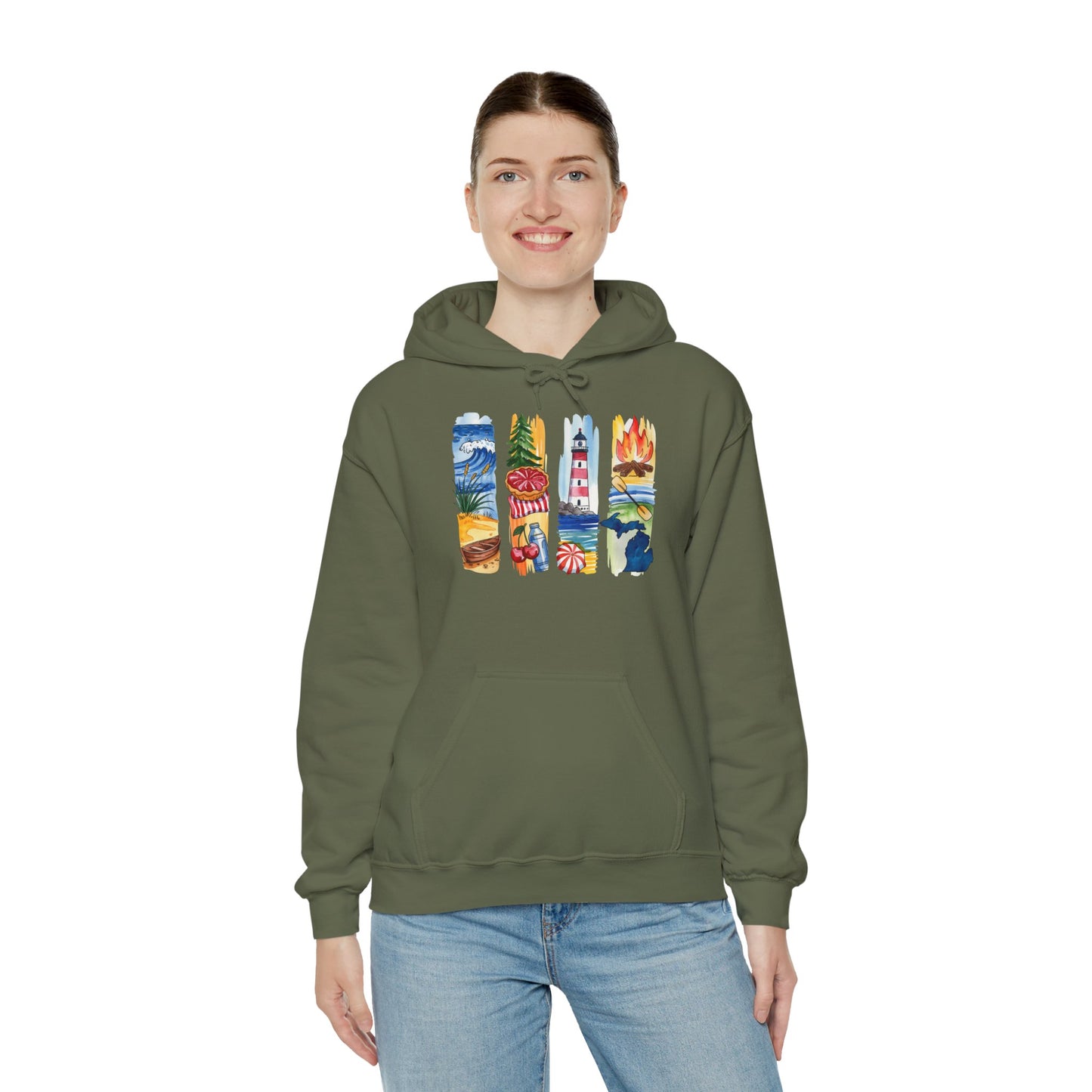Michigan Nature Hoodie – Unisex Sweatshirt for Forest & Freshwater Lovers