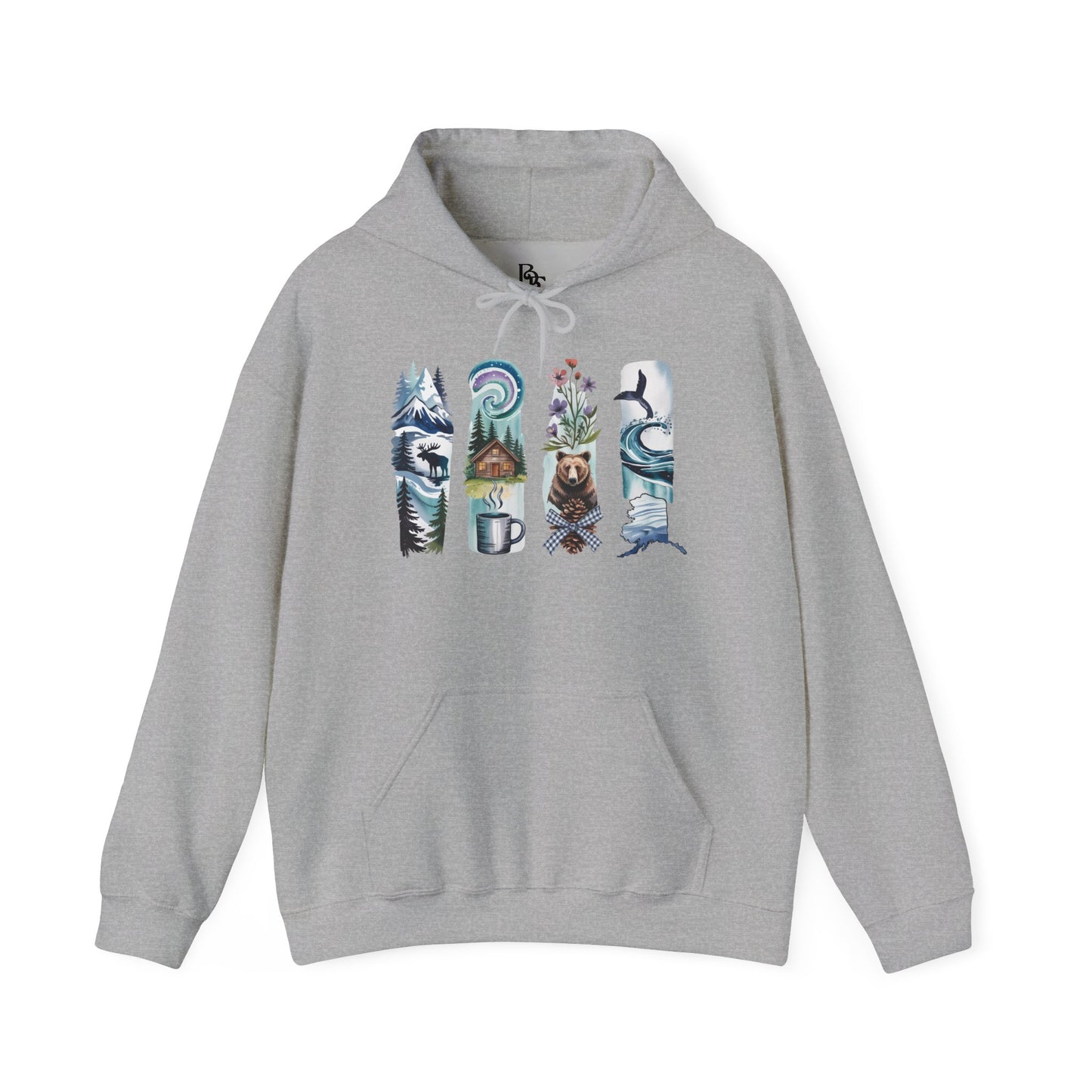 Alaska Nature Hoodie – Unisex Sweatshirt for Mountain & Glacier Explorers