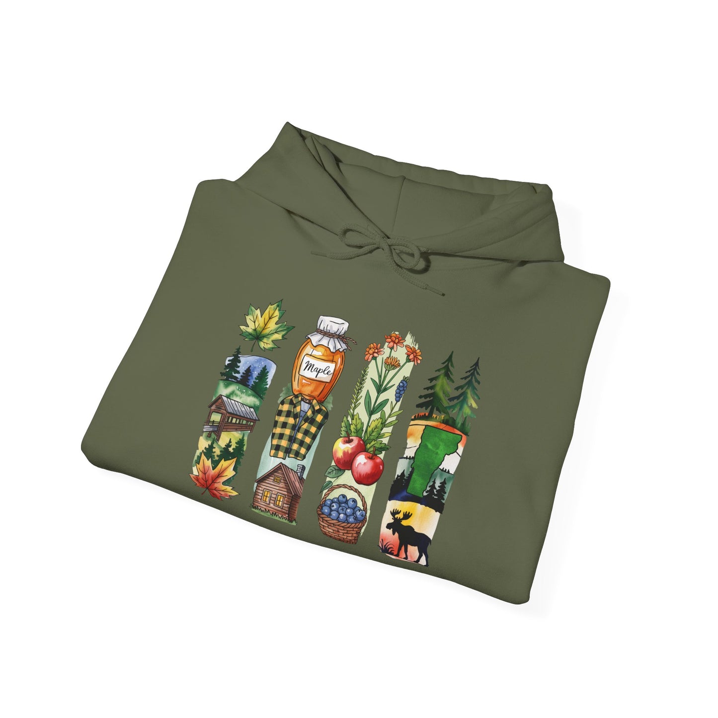 Vermont Nature Hoodie – Unisex Green Mountain State Sweatshirt for Outdoor Lovers & Travelers