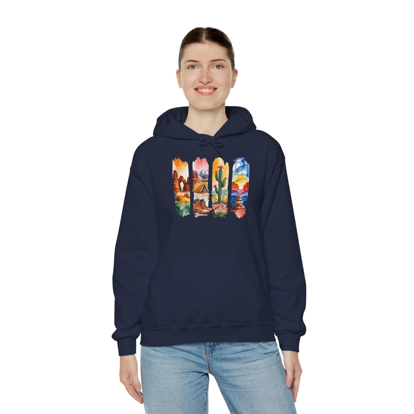 Utah Nature Hoodie – Unisex Desert Landscape Sweatshirt for Hikers & Adventure Seekers