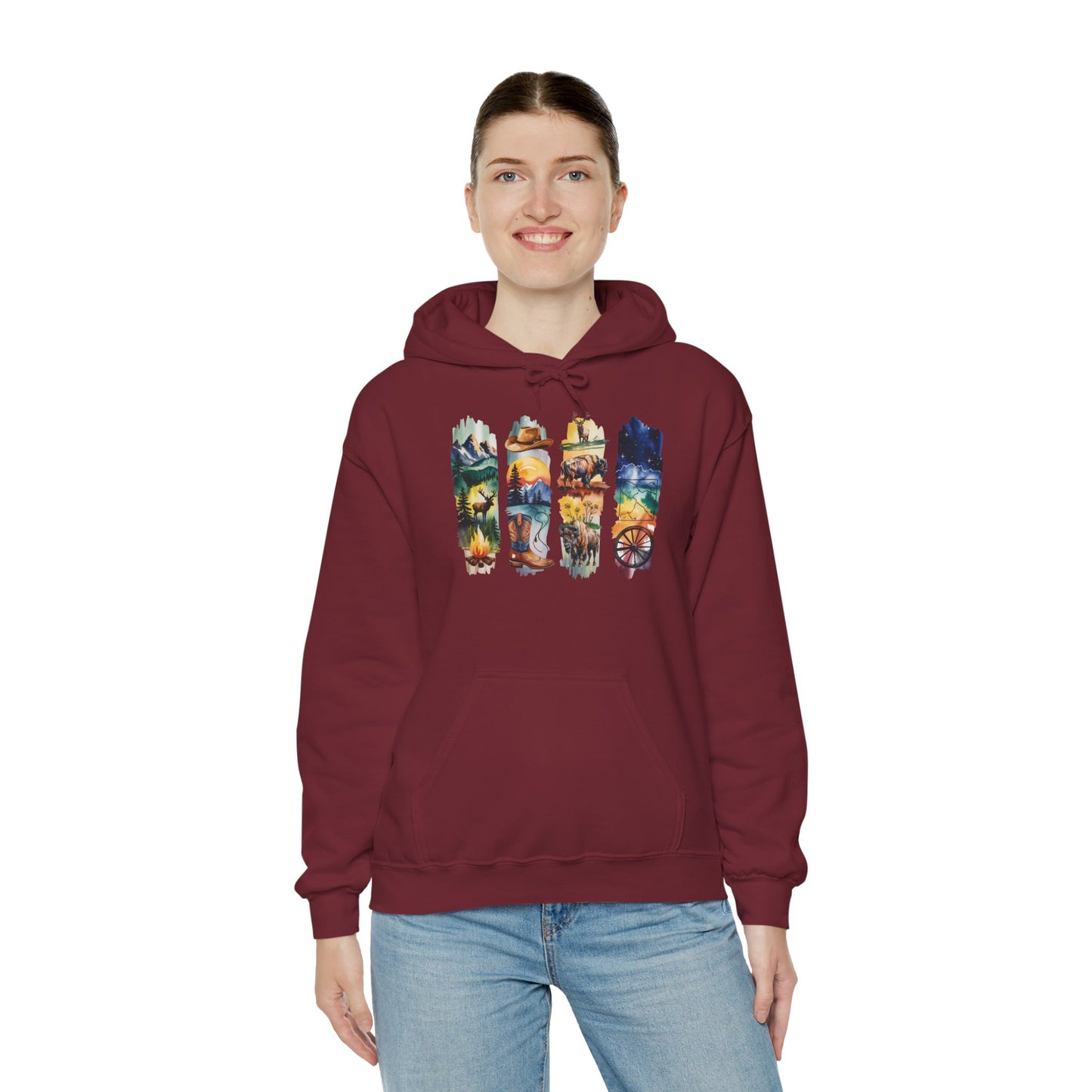 Wyoming Nature Hoodie – Unisex Scenic Nature Sweatshirt for Outdoor Lovers