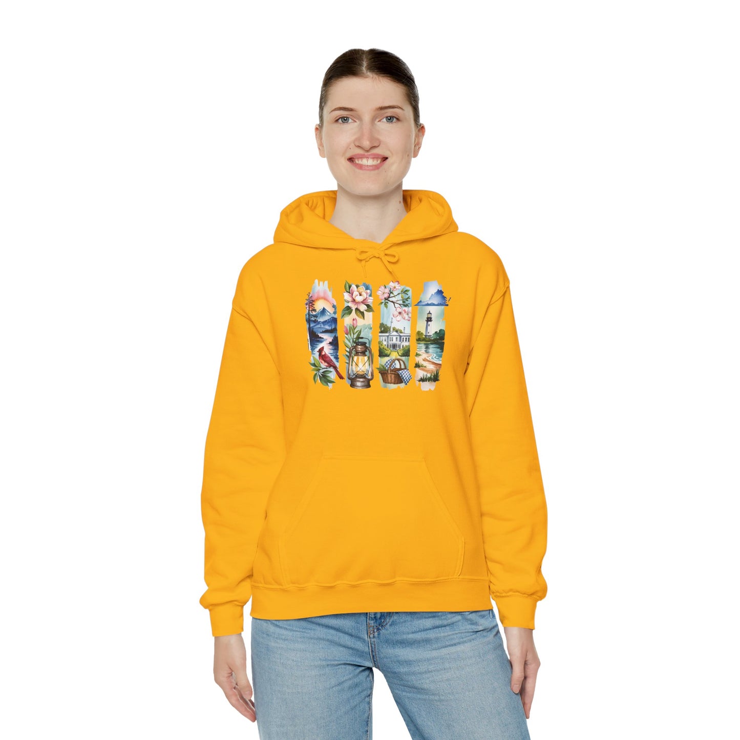 Virginia Nature Hoodie – Unisex Mountains & Lakes Sweatshirt for Outdoor Enthusiasts