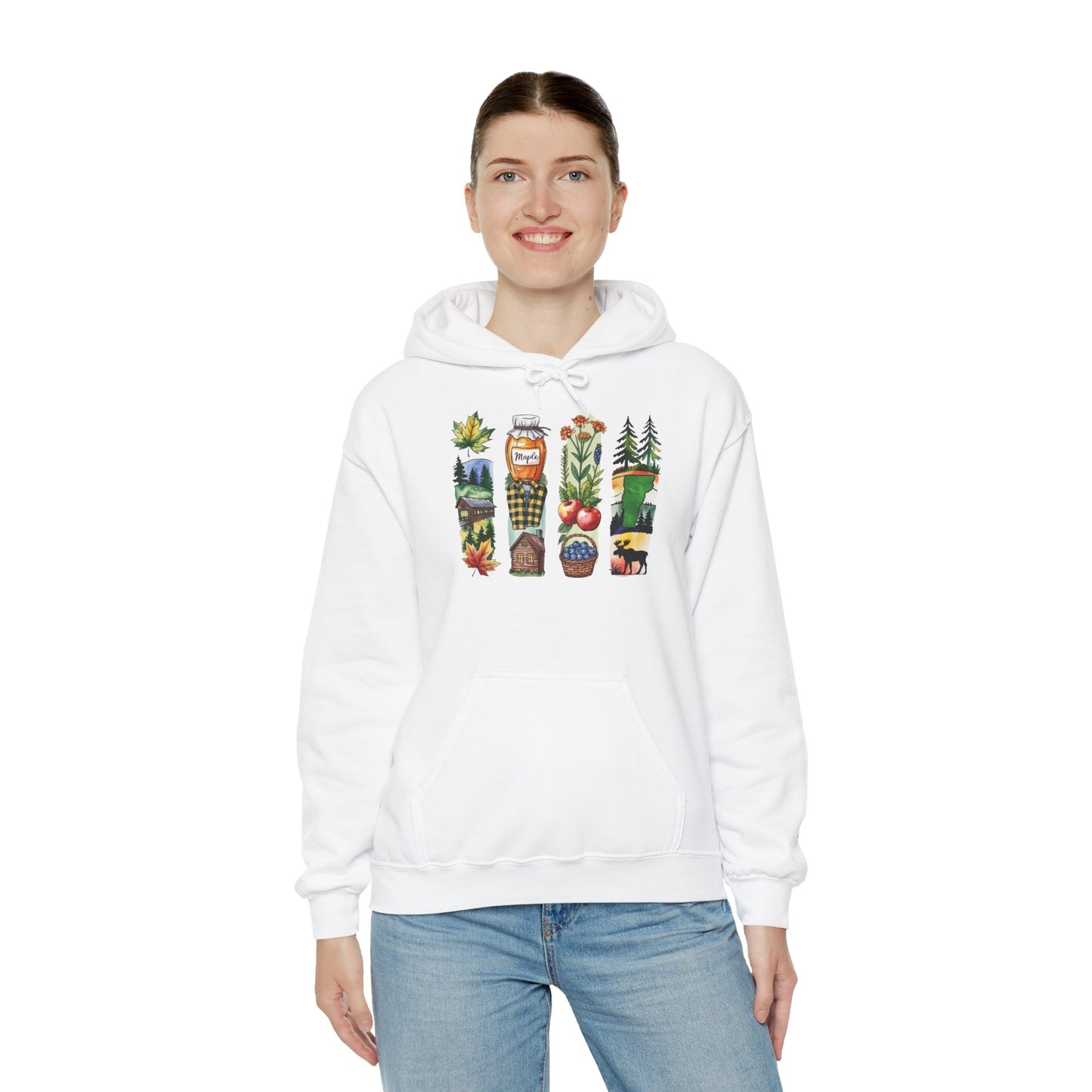Vermont Nature Hoodie – Unisex Green Mountain State Sweatshirt for Outdoor Lovers & Travelers
