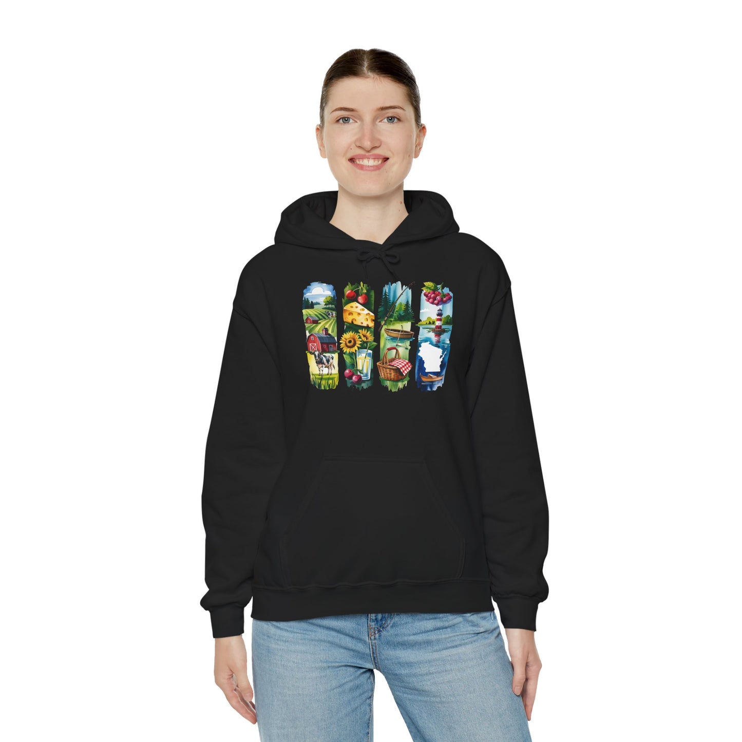 Wisconsin Nature Hoodie – Unisex Sweatshirt with Sceneries for Midwest Outdoor Lovers