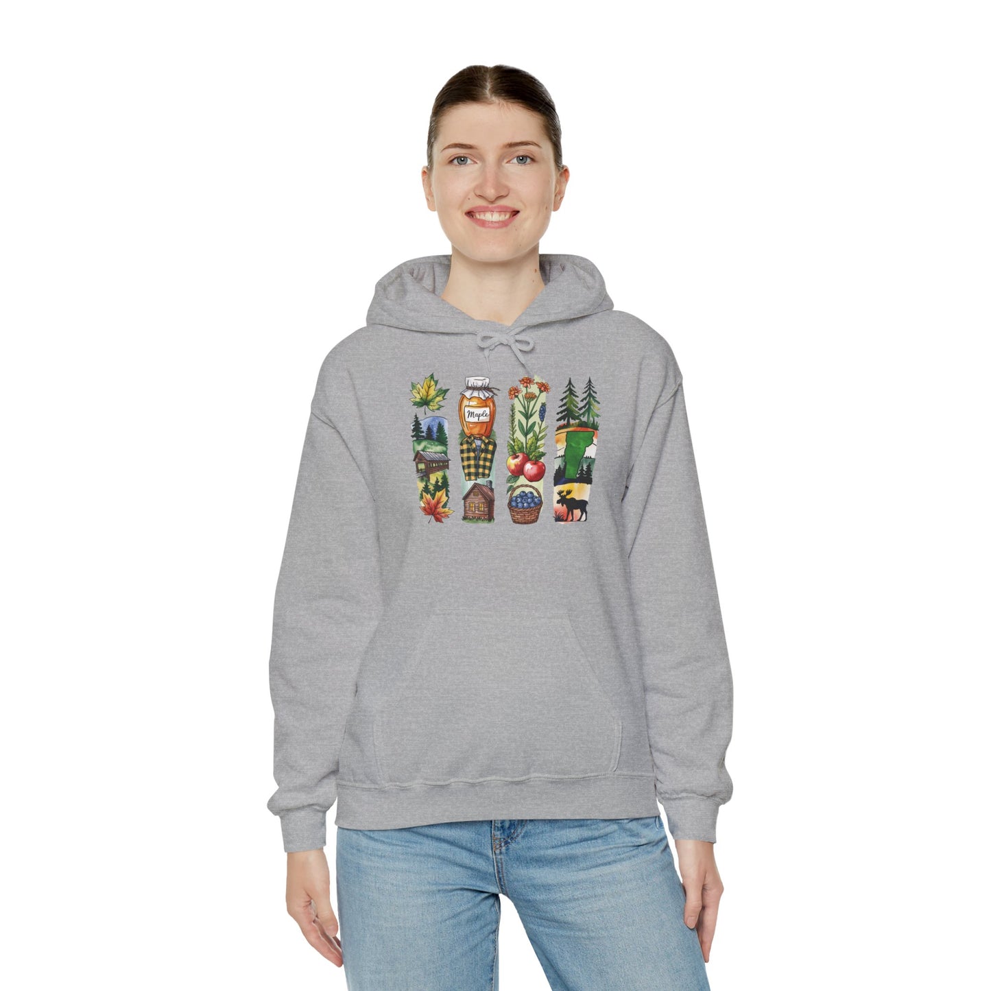 Vermont Nature Hoodie – Unisex Green Mountain State Sweatshirt for Outdoor Lovers & Travelers