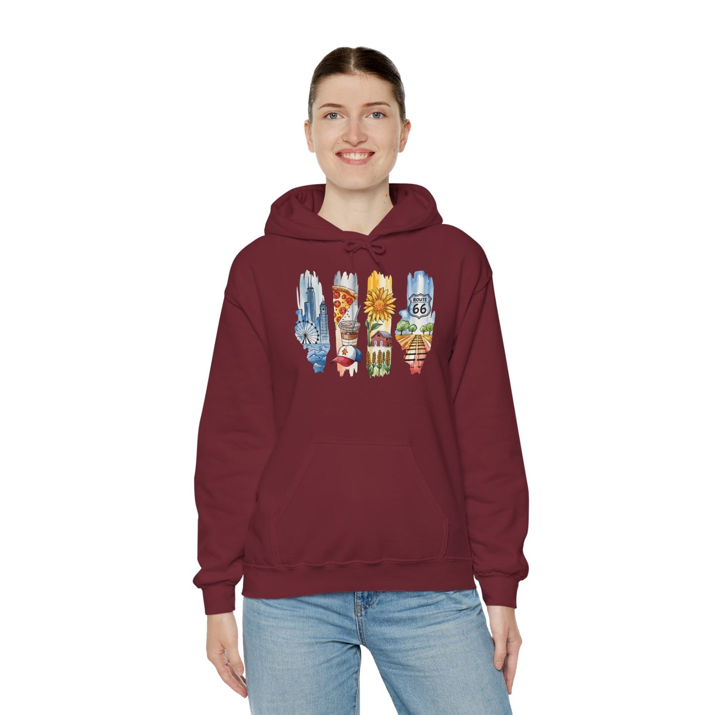 Illinois Nature Hoodie – Unisex Sweatshirt for Trail, Lake & City Escape Lovers