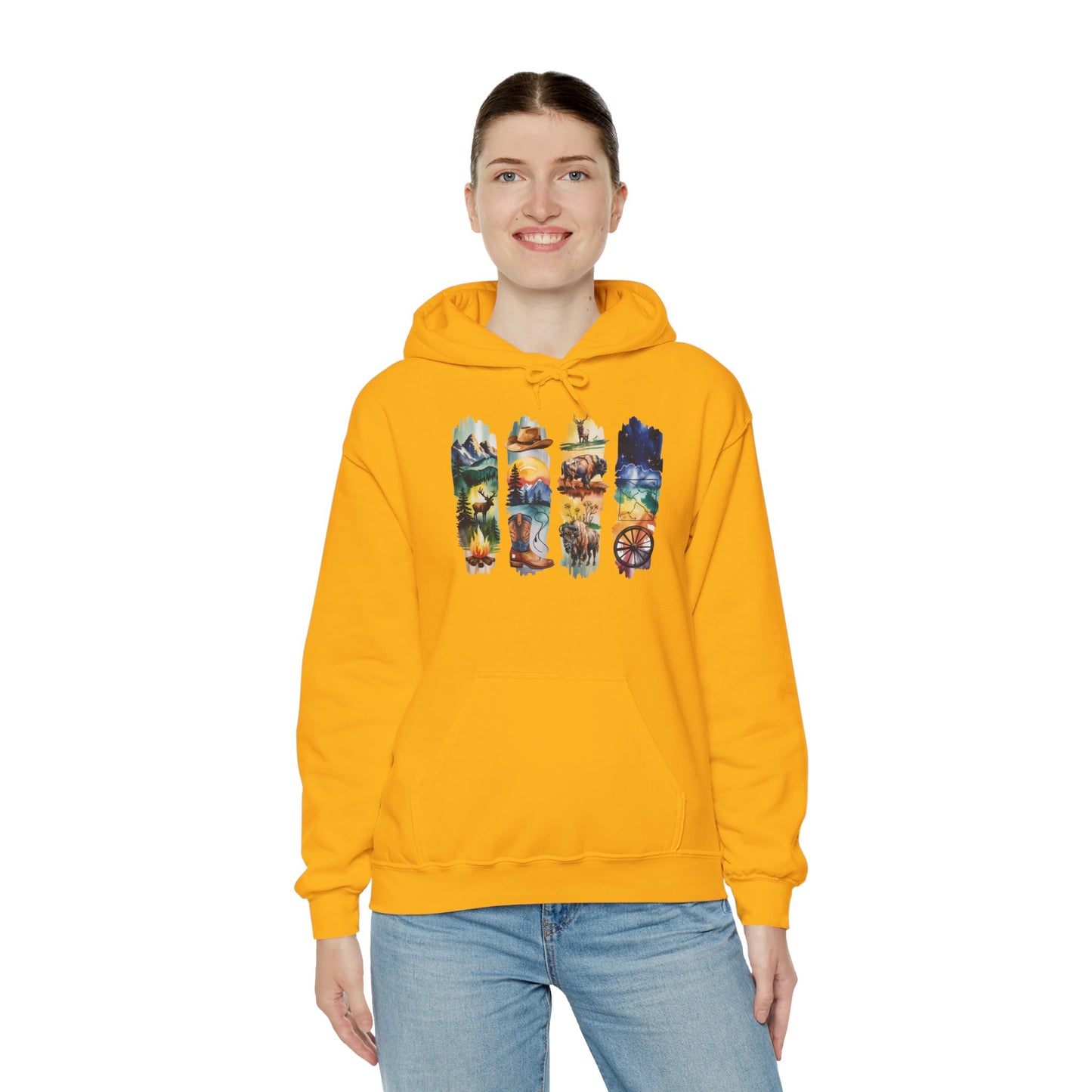 Wyoming Nature Hoodie – Unisex Scenic Nature Sweatshirt for Outdoor Lovers