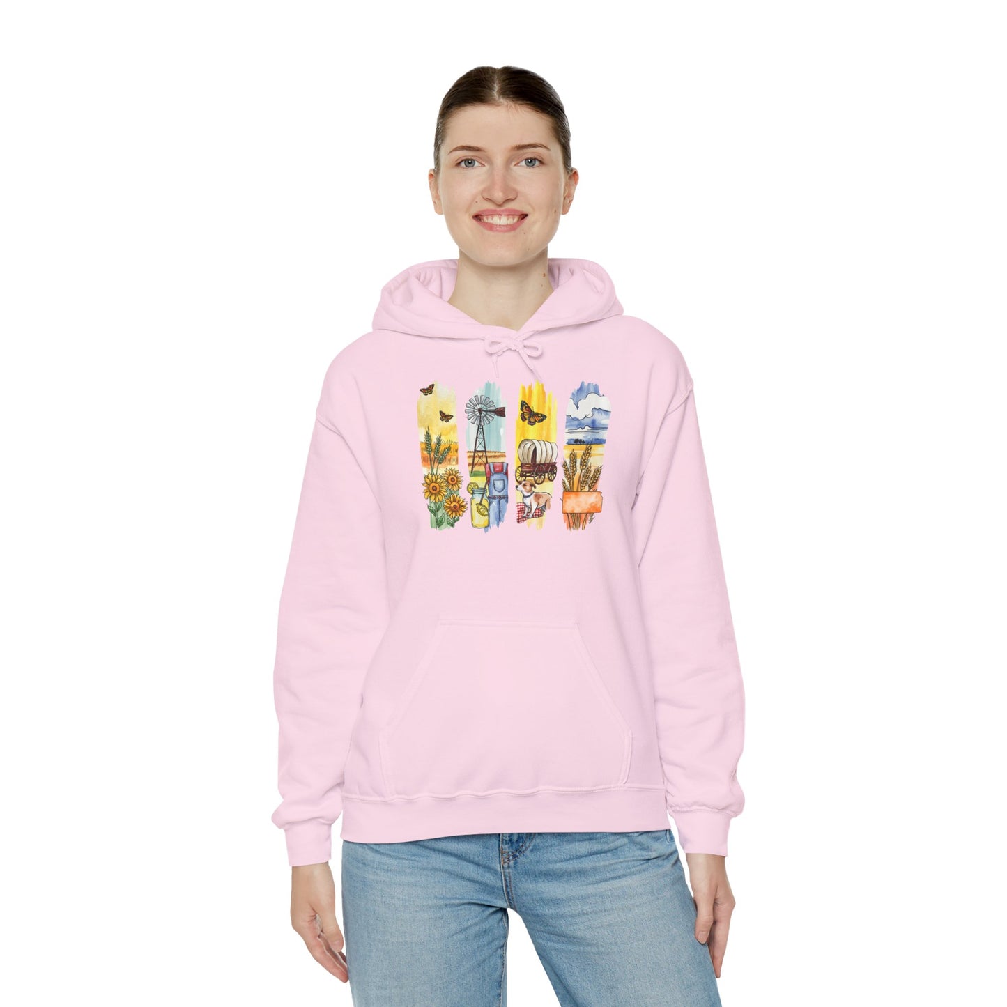 Kansas Nature Hoodie – Unisex Sweatshirt for Prairie & Sky Lovers