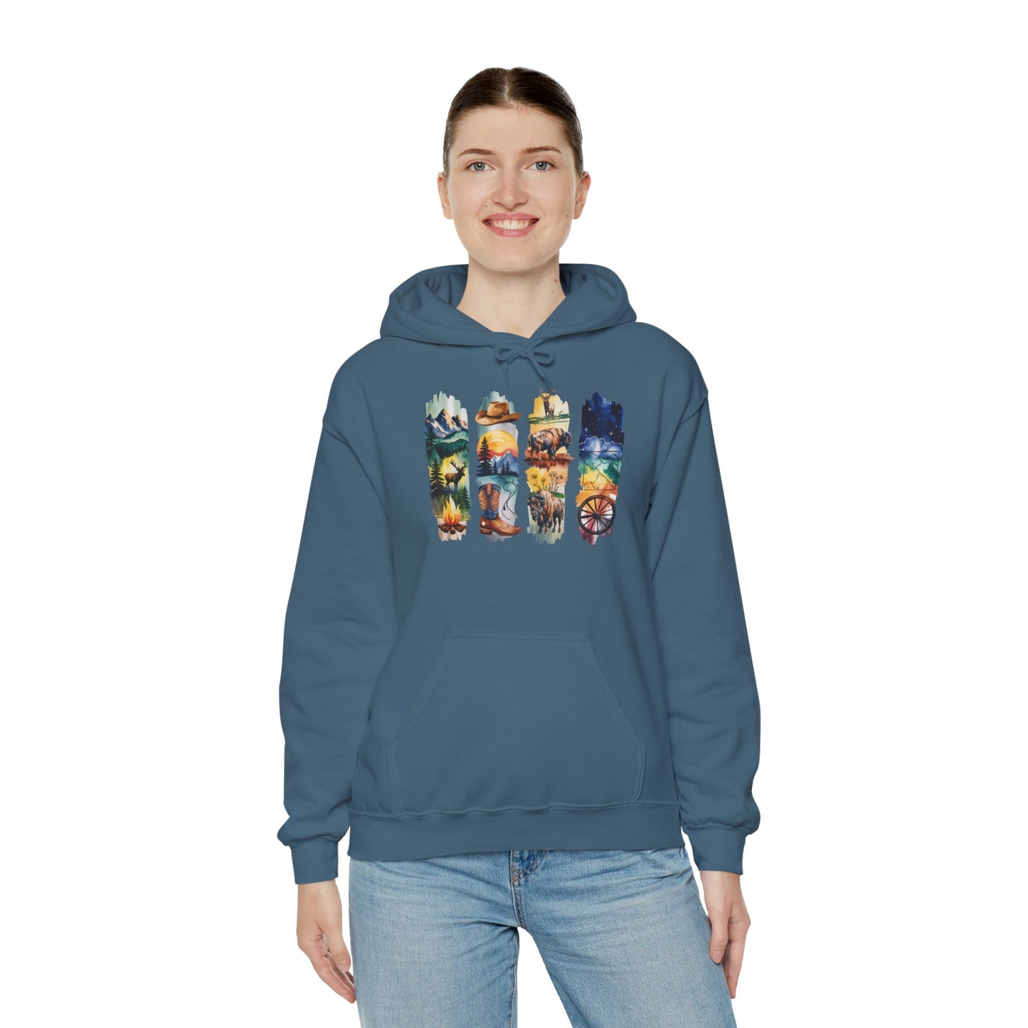 Wyoming Nature Hoodie – Unisex Scenic Nature Sweatshirt for Outdoor Lovers