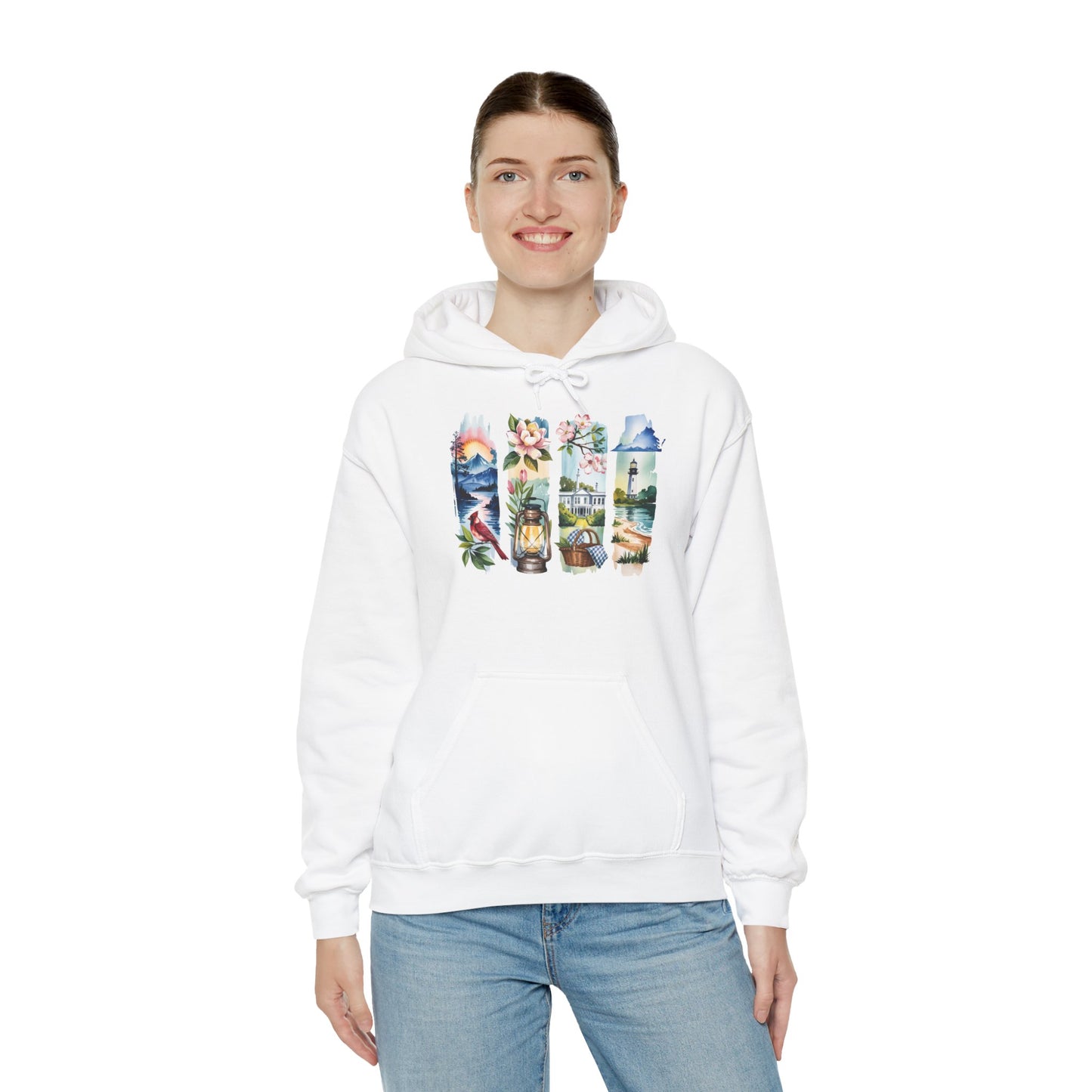 Virginia Nature Hoodie – Unisex Mountains & Lakes Sweatshirt for Outdoor Enthusiasts
