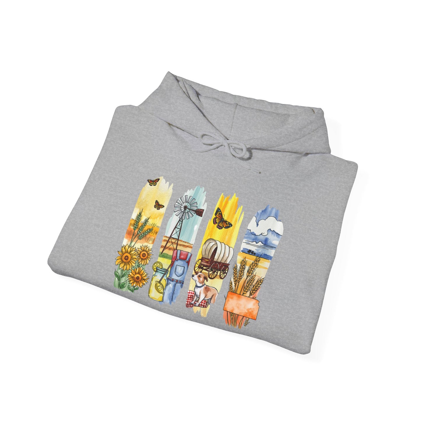 Kansas Nature Hoodie – Unisex Sweatshirt for Prairie & Sky Lovers