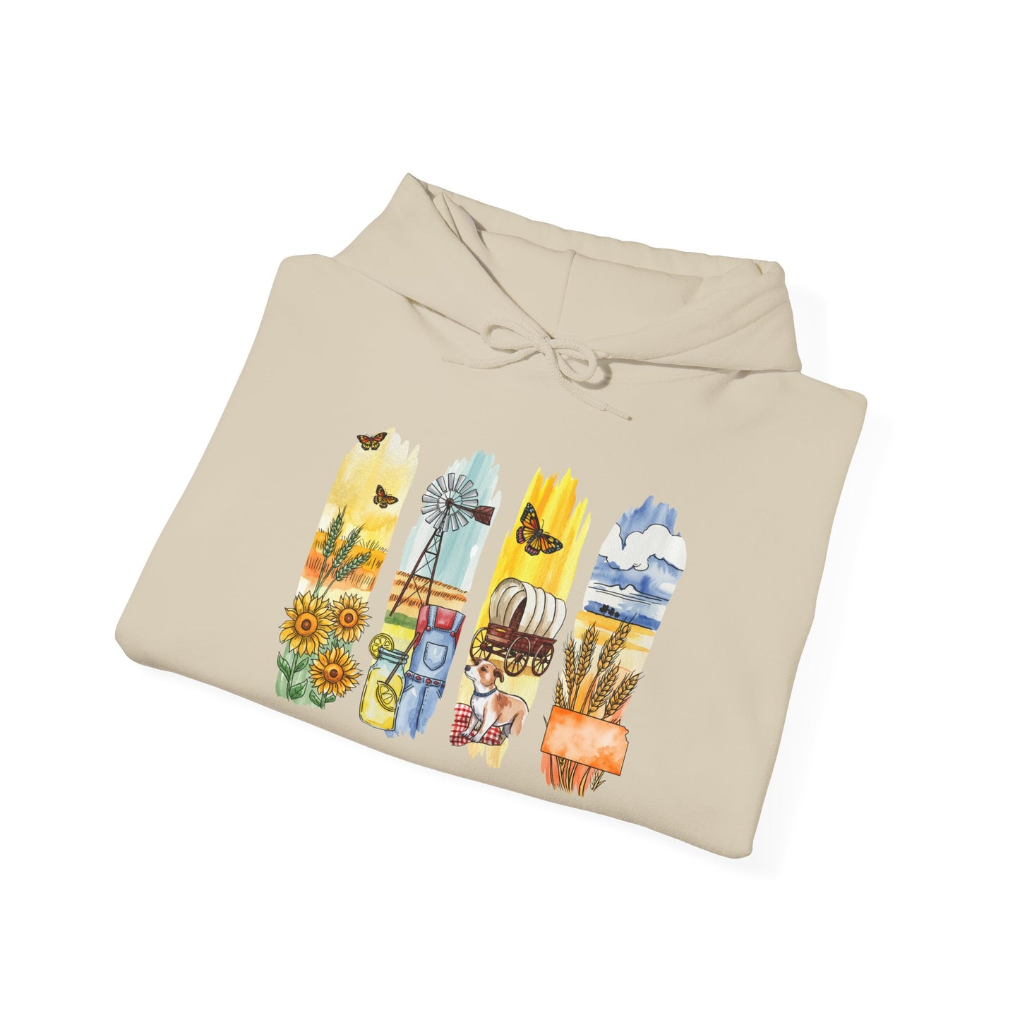 Kansas Nature Hoodie – Unisex Sweatshirt for Prairie & Sky Lovers