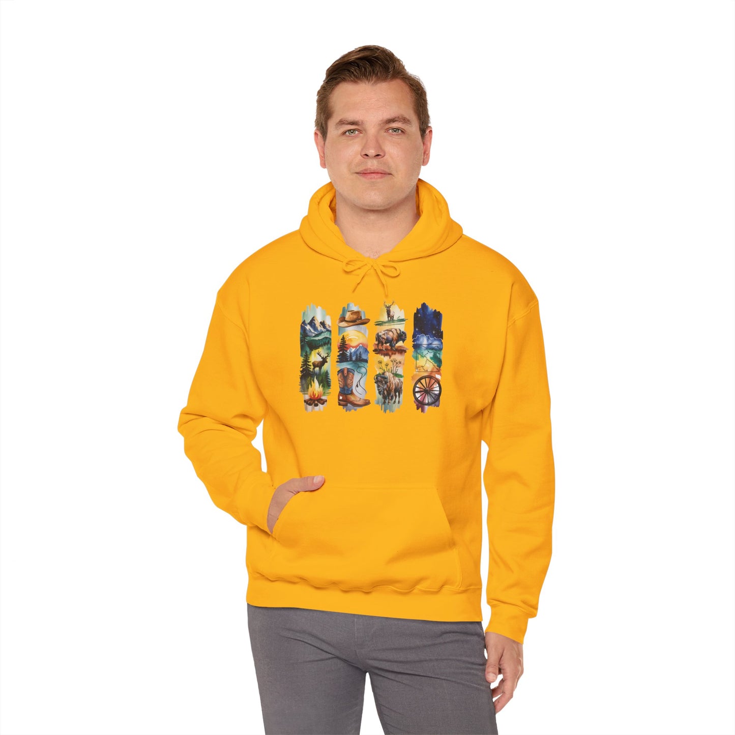 Wyoming Nature Hoodie – Unisex Scenic Nature Sweatshirt for Outdoor Lovers