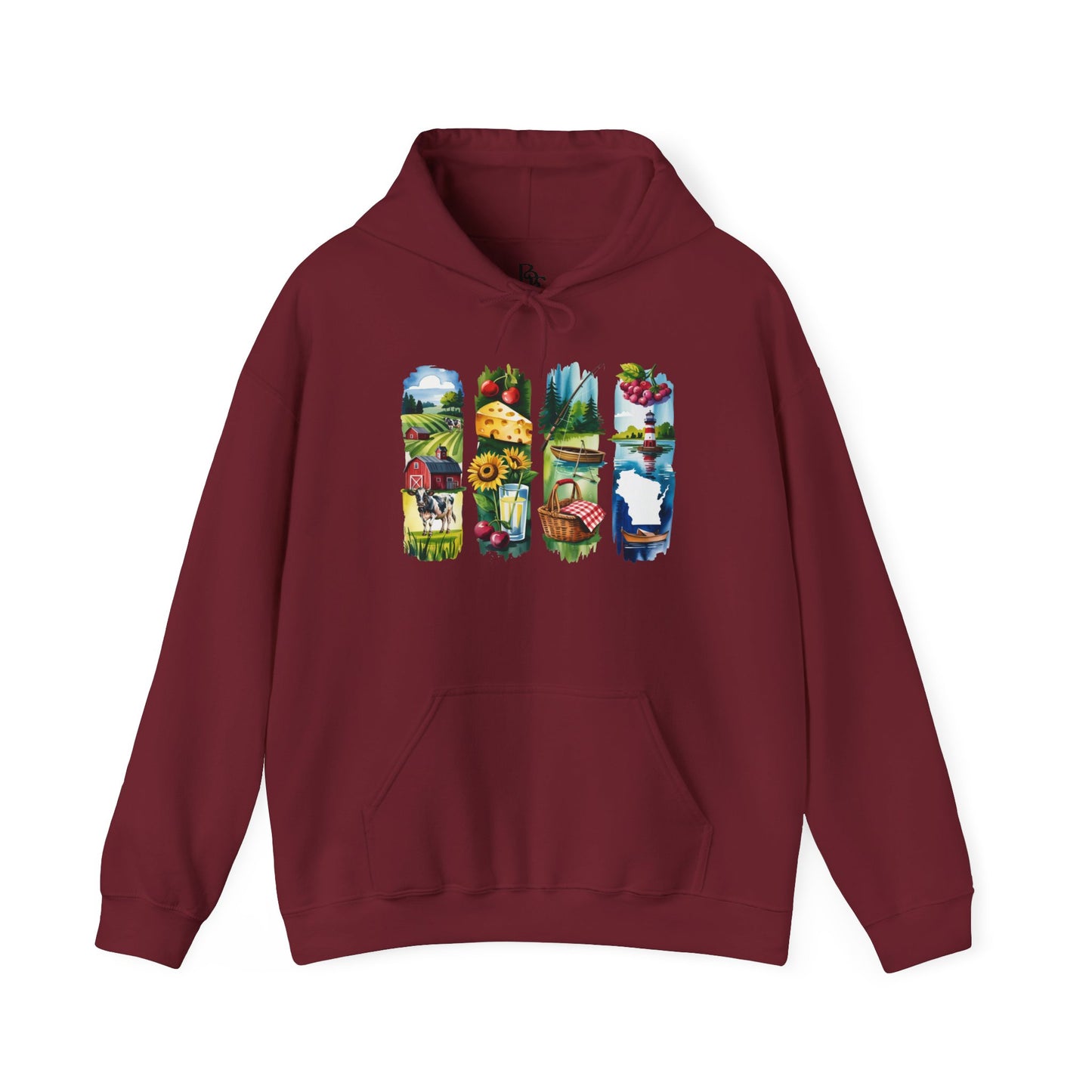 Wisconsin Nature Hoodie – Unisex Sweatshirt with Sceneries for Midwest Outdoor Lovers