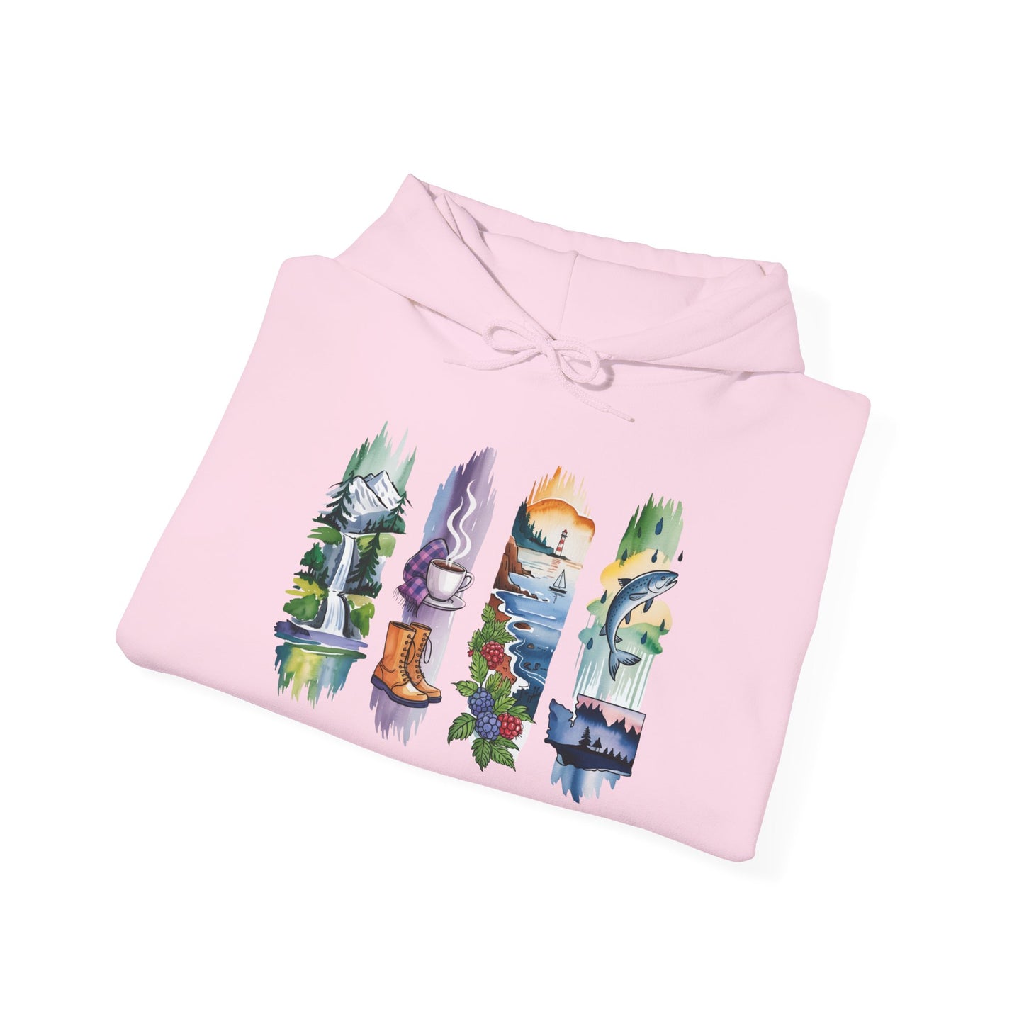 Washington Nature Hoodie – Unisex Sweatshirt for Forest & Coastline Enthusiasts