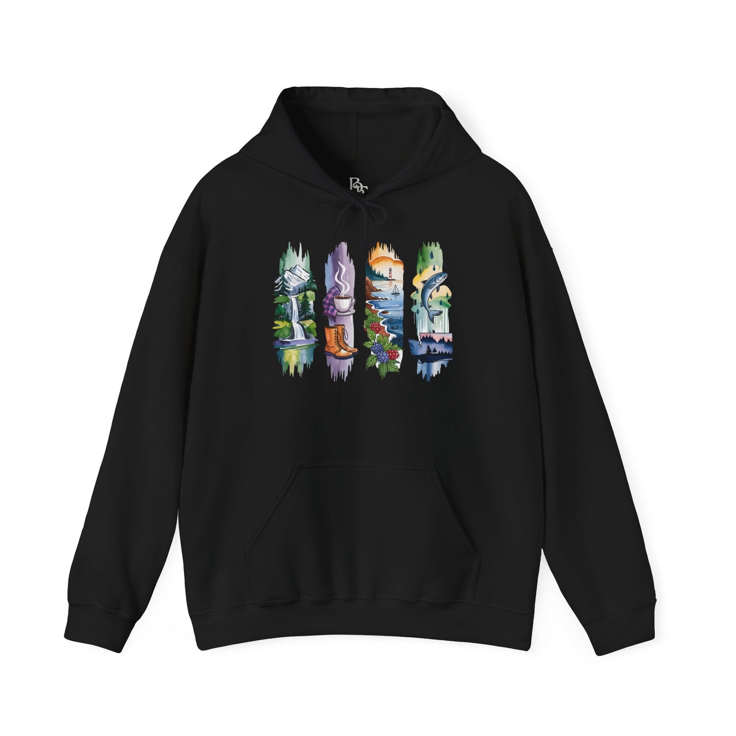 Washington Nature Hoodie – Unisex Sweatshirt for Forest & Coastline Enthusiasts