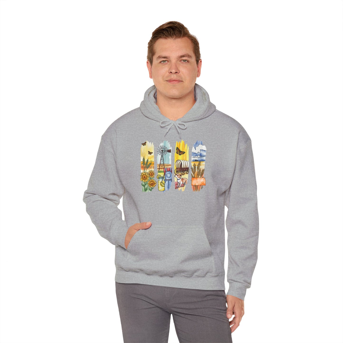 Kansas Nature Hoodie – Unisex Sweatshirt for Prairie & Sky Lovers
