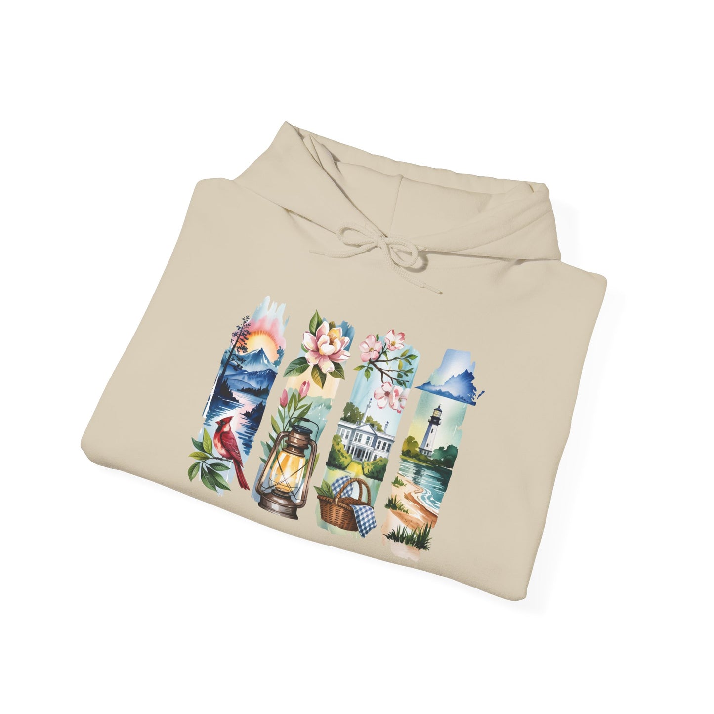 Virginia Nature Hoodie – Unisex Mountains & Lakes Sweatshirt for Outdoor Enthusiasts