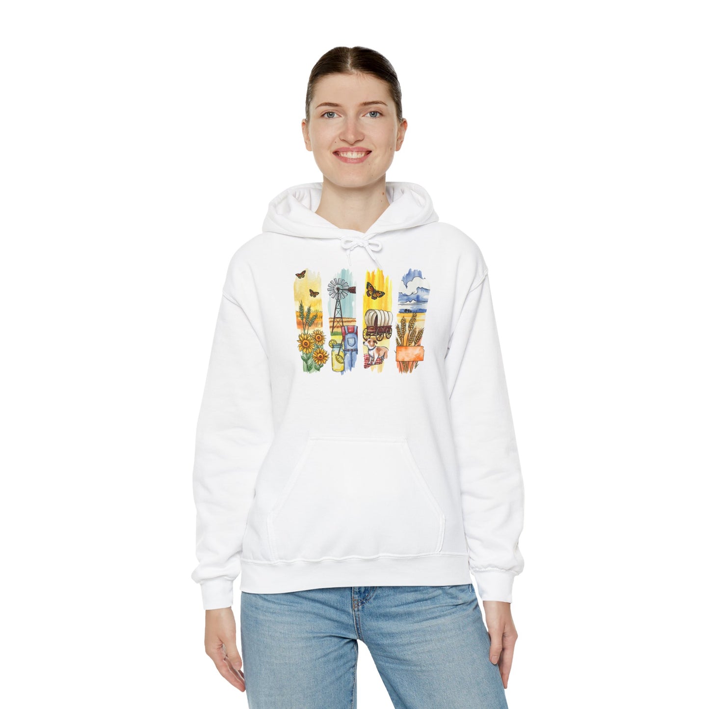 Kansas Nature Hoodie – Unisex Sweatshirt for Prairie & Sky Lovers