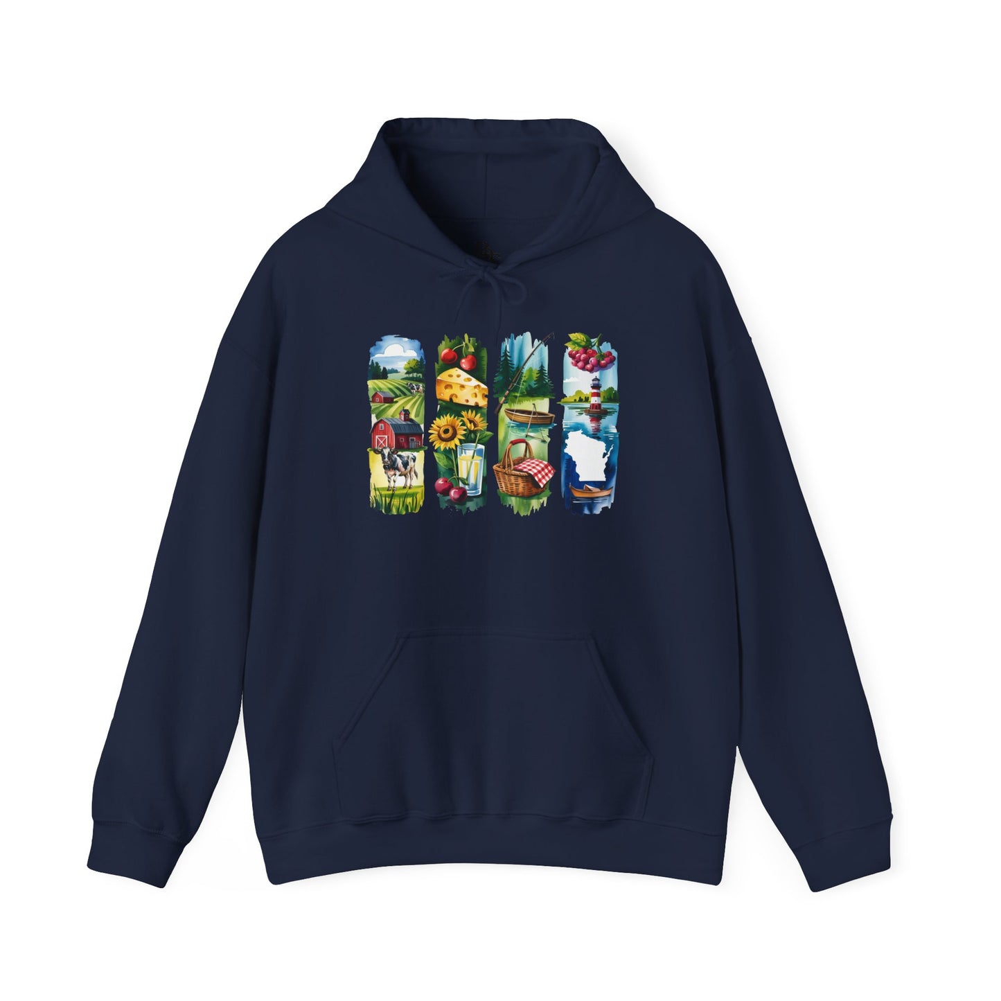 Wisconsin Nature Hoodie – Unisex Sweatshirt with Sceneries for Midwest Outdoor Lovers
