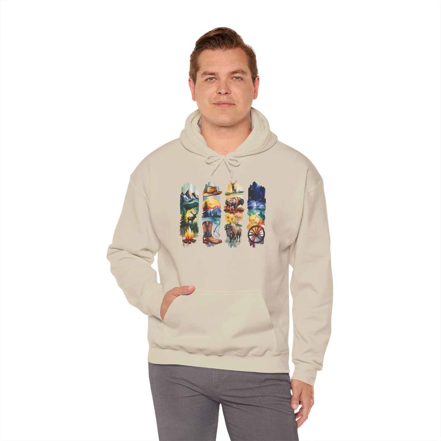 Wyoming Nature Hoodie – Unisex Scenic Nature Sweatshirt for Outdoor Lovers