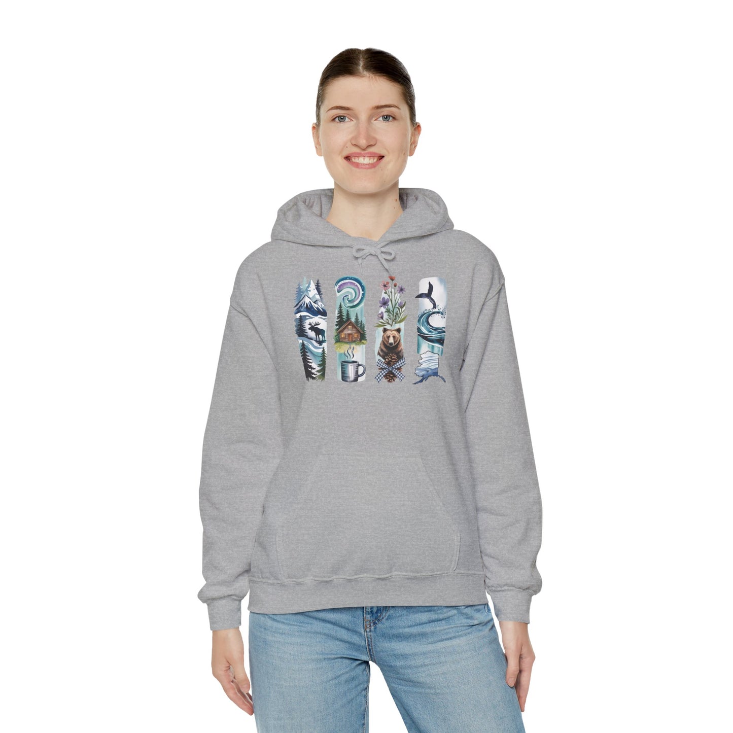 Alaska Nature Hoodie – Unisex Sweatshirt for Mountain & Glacier Explorers