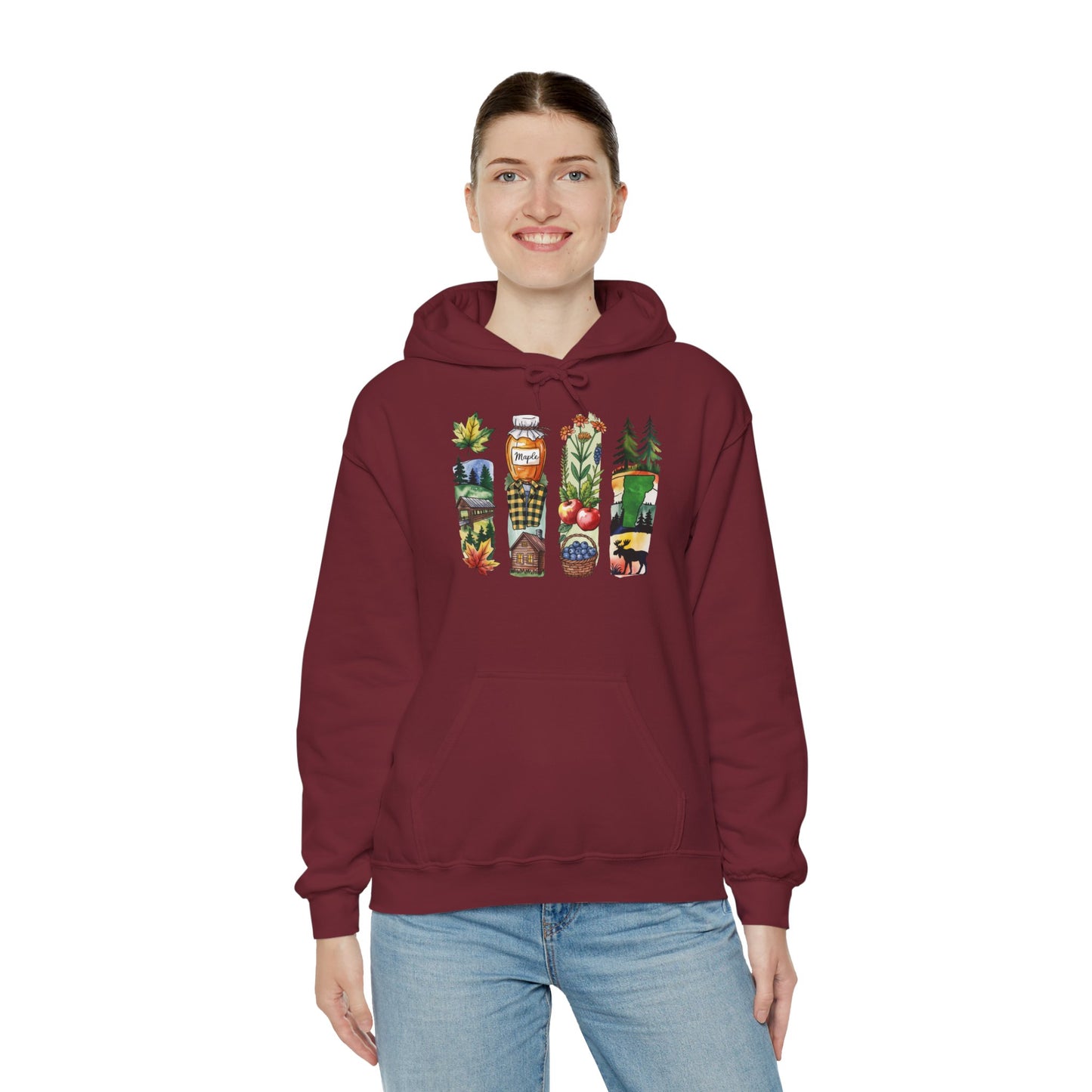 Vermont Nature Hoodie – Unisex Green Mountain State Sweatshirt for Outdoor Lovers & Travelers