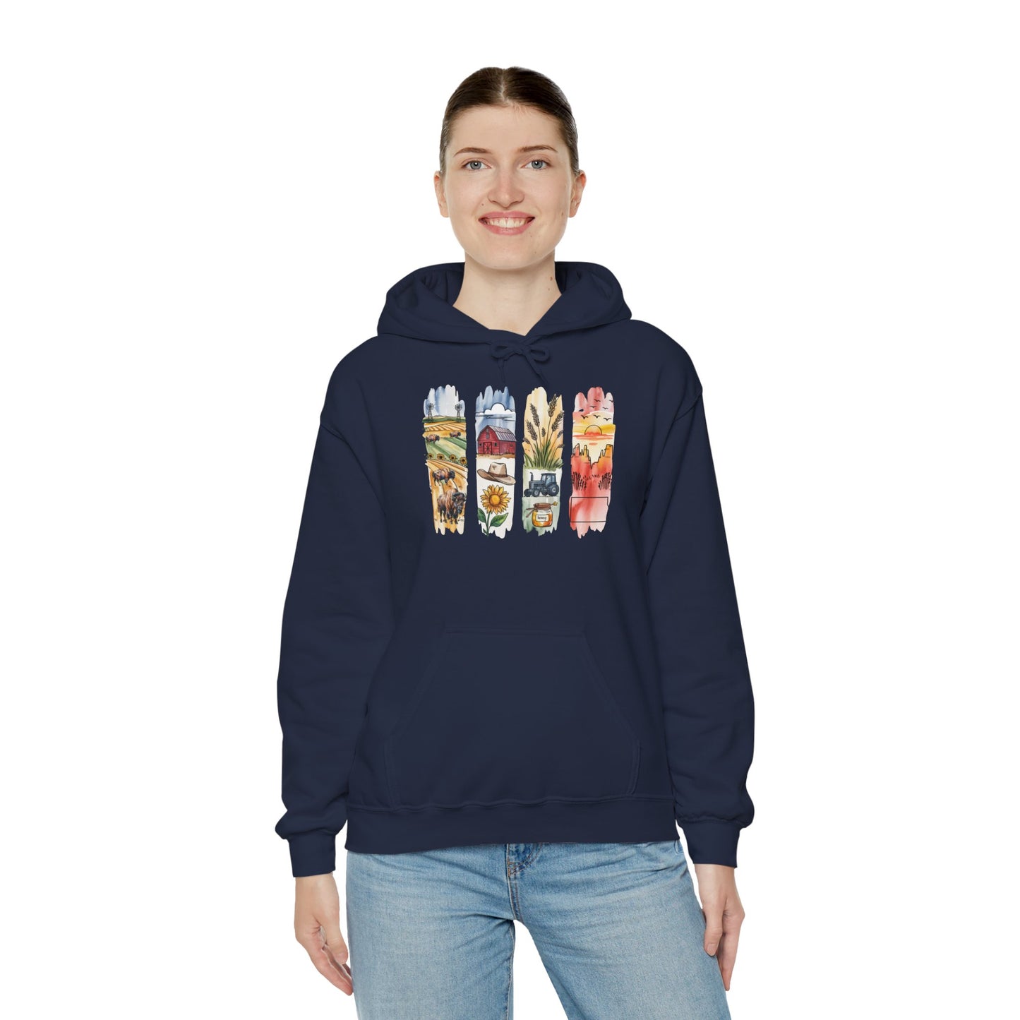 North Dakota Nature Hoodie – Unisex Sweatshirt for Prairie & Park Lovers