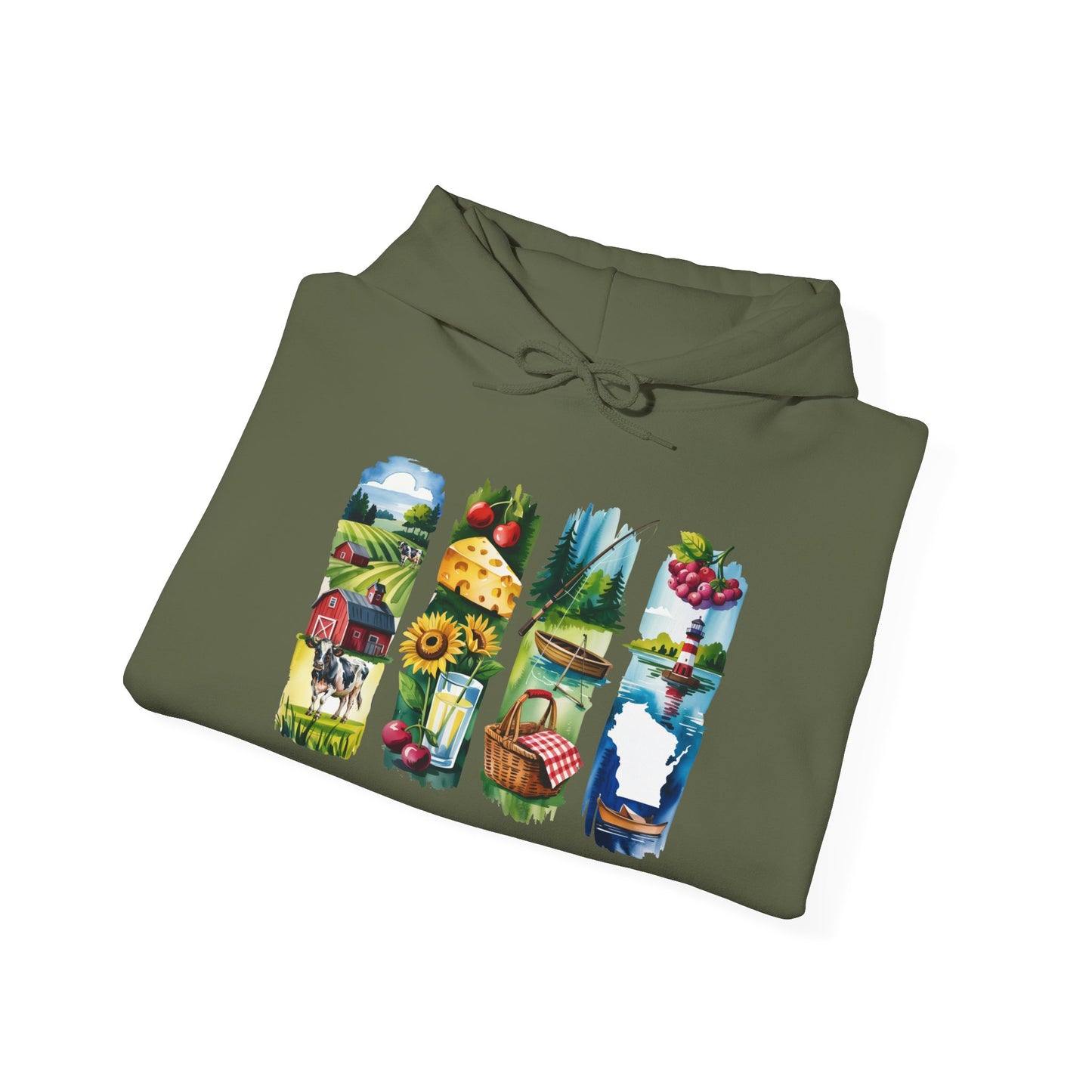 Wisconsin Nature Hoodie – Unisex Sweatshirt with Sceneries for Midwest Outdoor Lovers