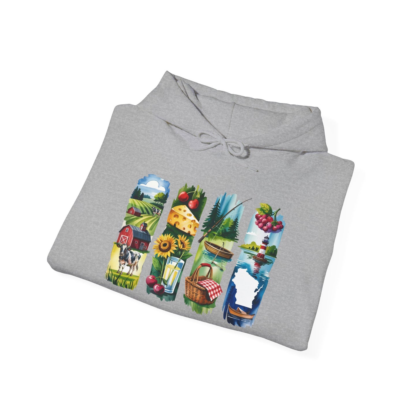 Wisconsin Nature Hoodie – Unisex Sweatshirt with Sceneries for Midwest Outdoor Lovers