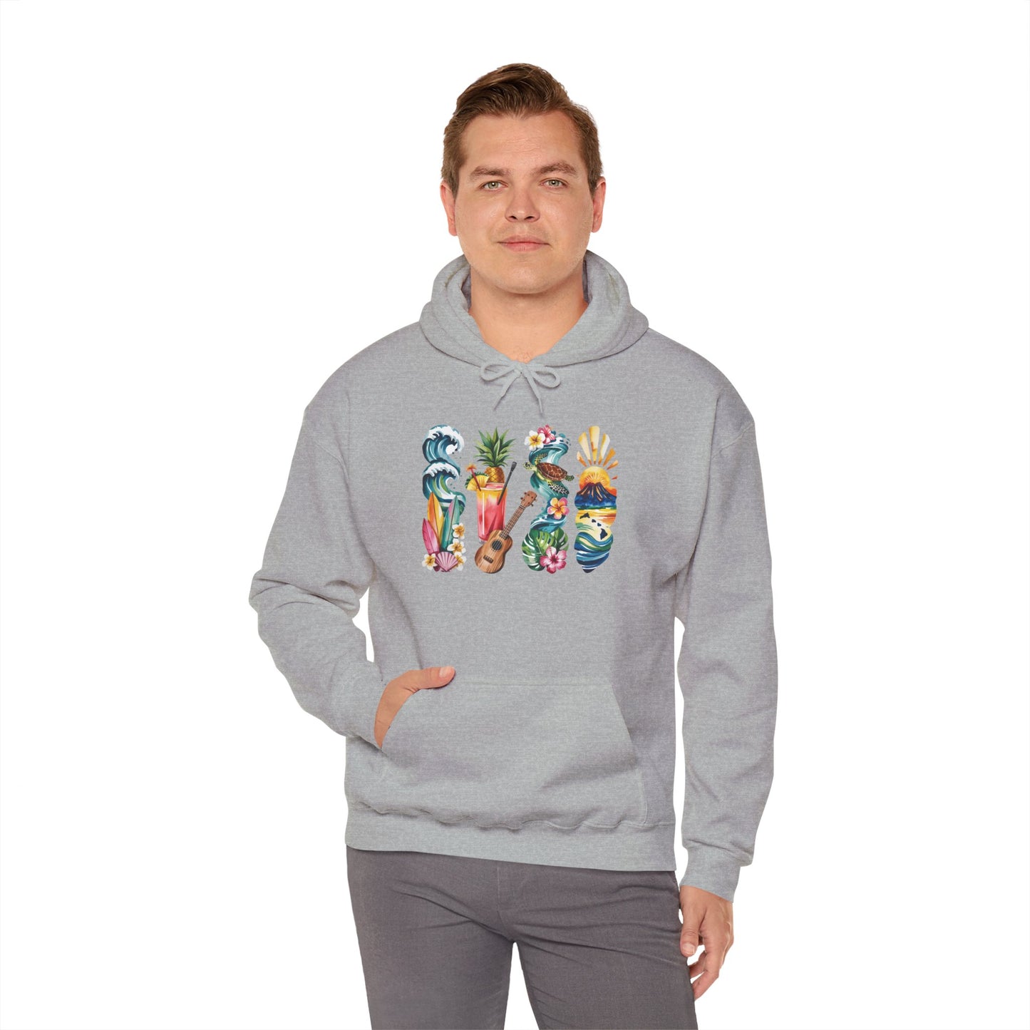 Hawaii Nature Hoodie – Unisex Sweatshirt for Volcano & Ocean Lovers