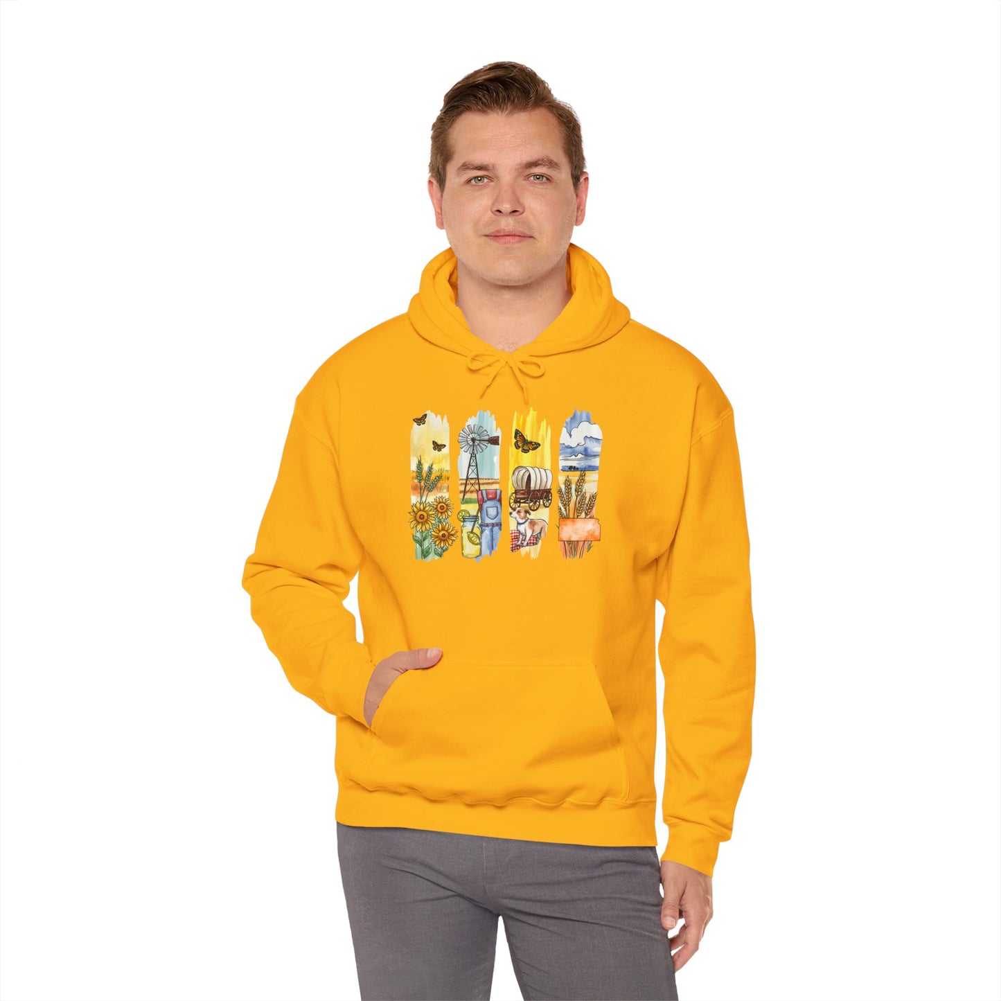 Kansas Nature Hoodie – Unisex Sweatshirt for Prairie & Sky Lovers