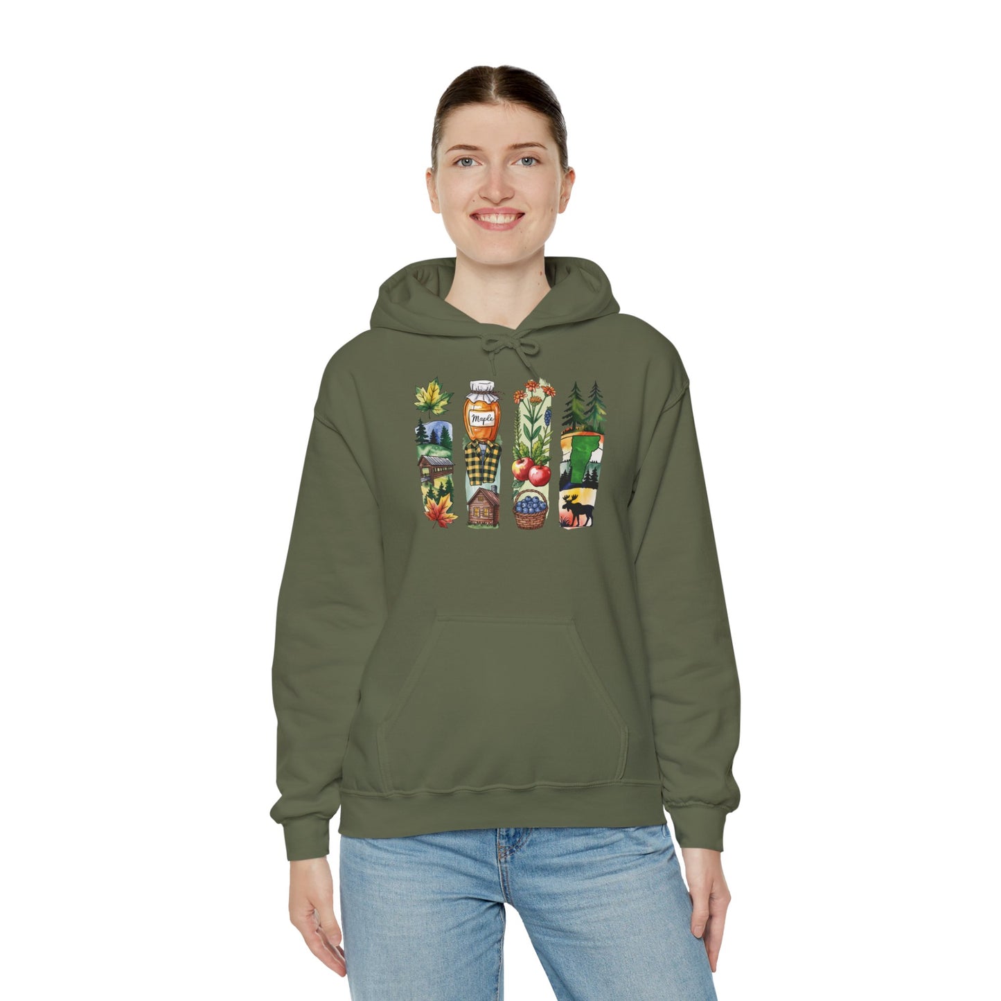 Vermont Nature Hoodie – Unisex Green Mountain State Sweatshirt for Outdoor Lovers & Travelers