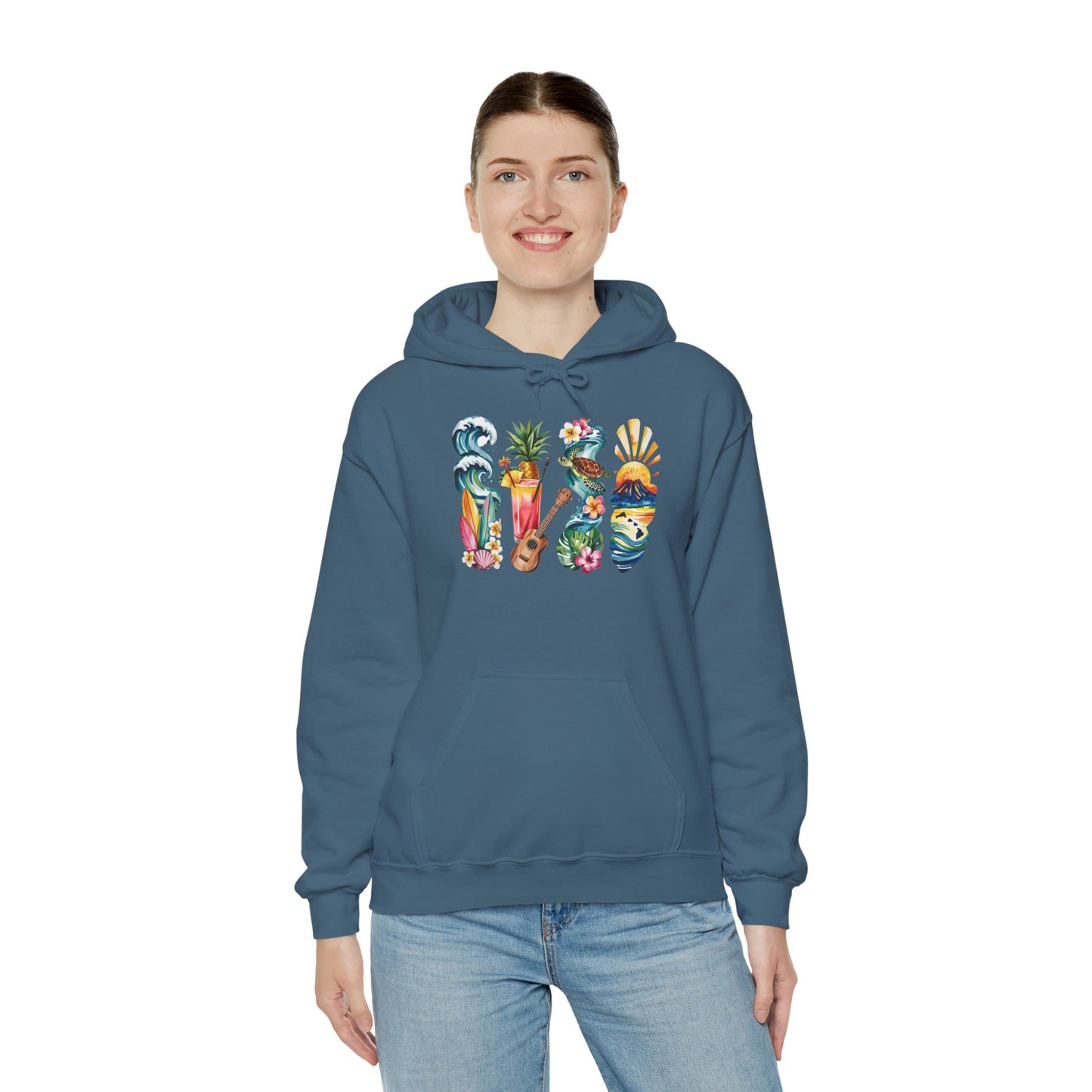 Hawaii Nature Hoodie – Unisex Sweatshirt for Volcano & Ocean Lovers