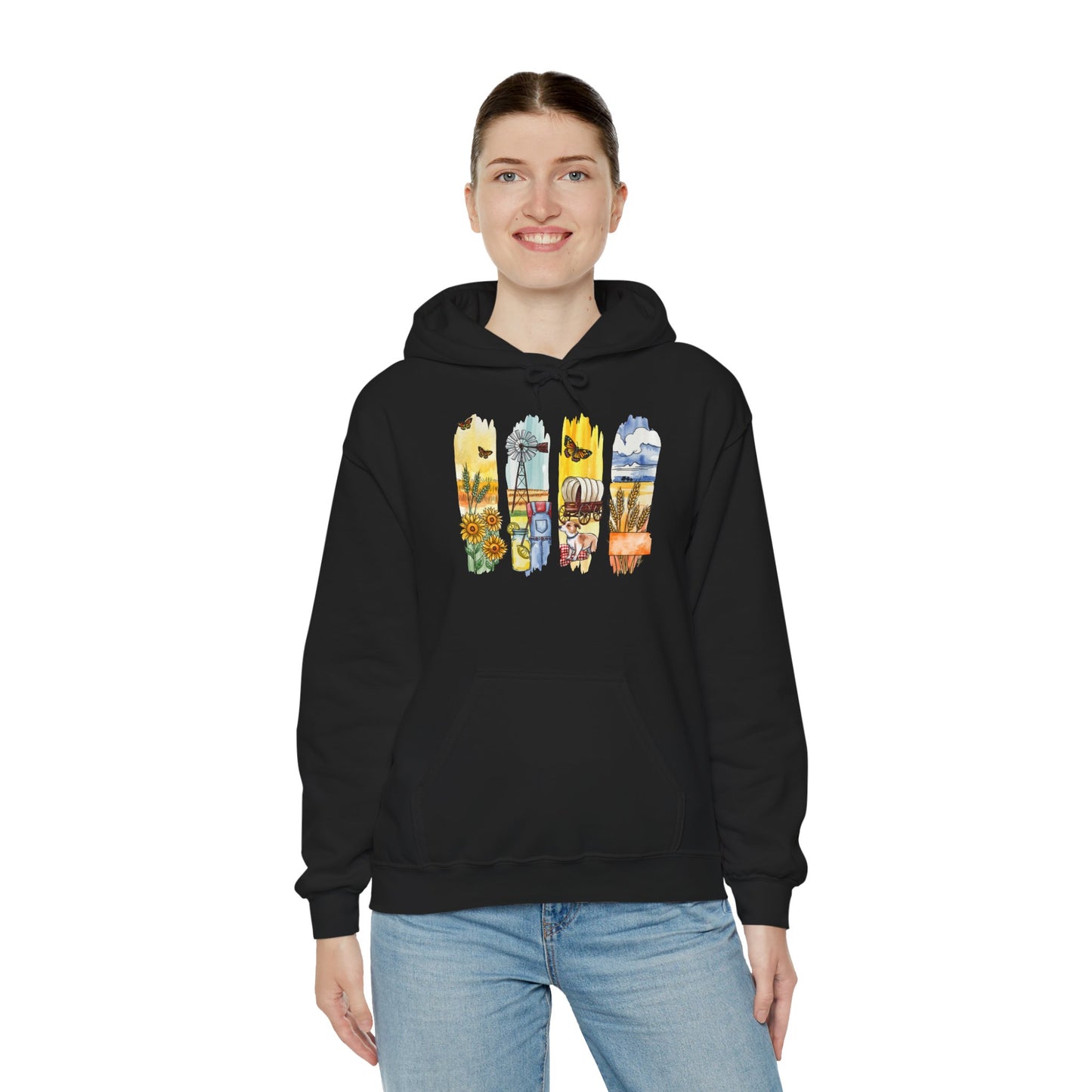 Kansas Nature Hoodie – Unisex Sweatshirt for Prairie & Sky Lovers