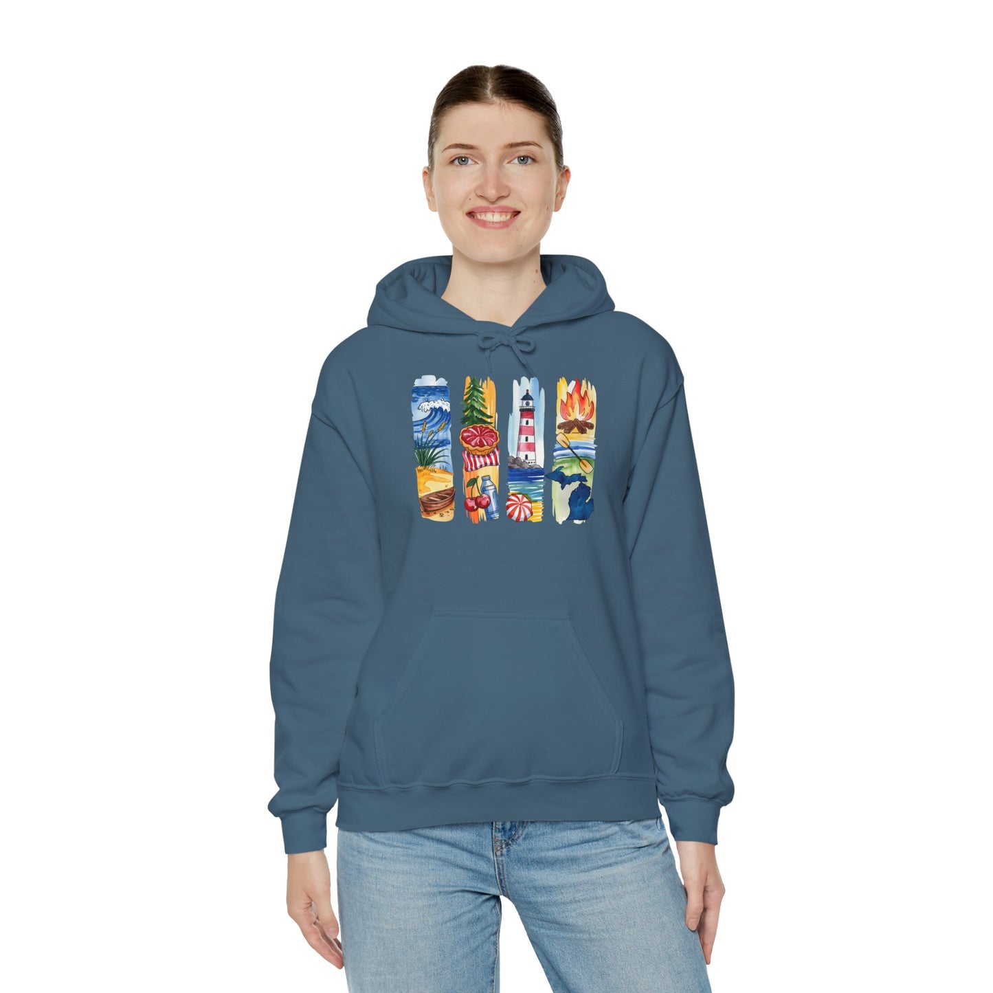 Michigan Nature Hoodie – Unisex Sweatshirt for Forest & Freshwater Lovers