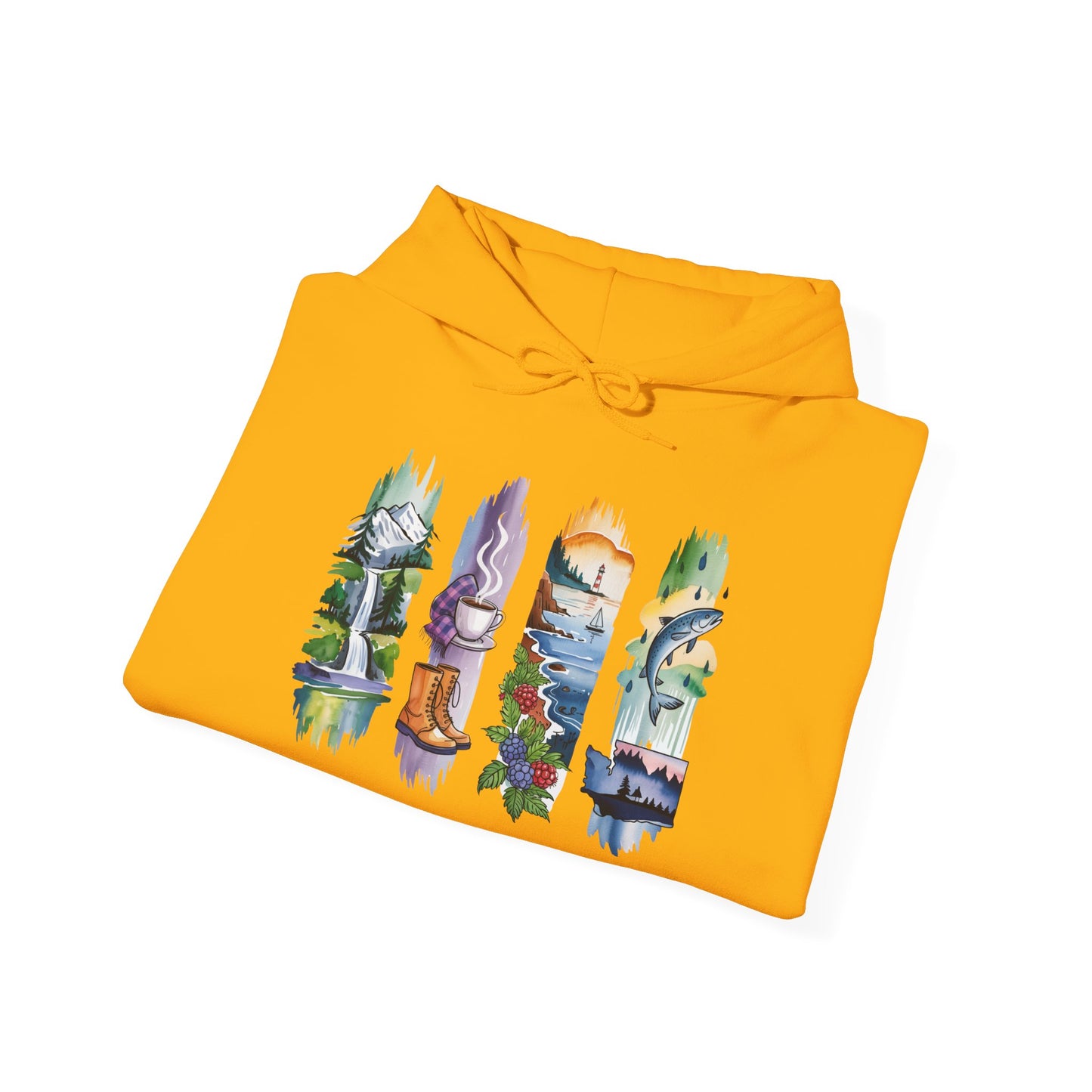 Washington Nature Hoodie – Unisex Sweatshirt for Forest & Coastline Enthusiasts
