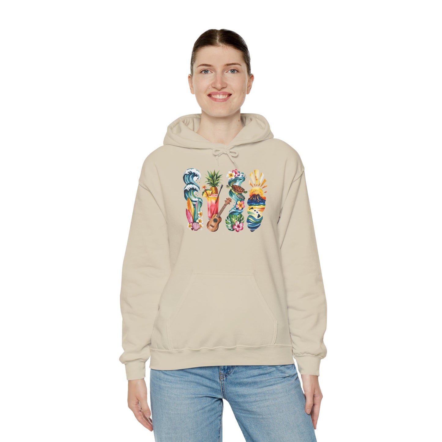 Hawaii Nature Hoodie – Unisex Sweatshirt for Volcano & Ocean Lovers