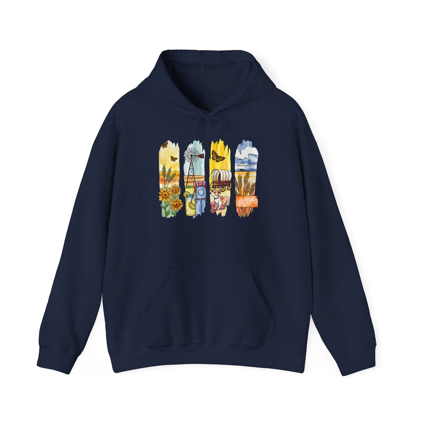 Kansas Nature Hoodie – Unisex Sweatshirt for Prairie & Sky Lovers