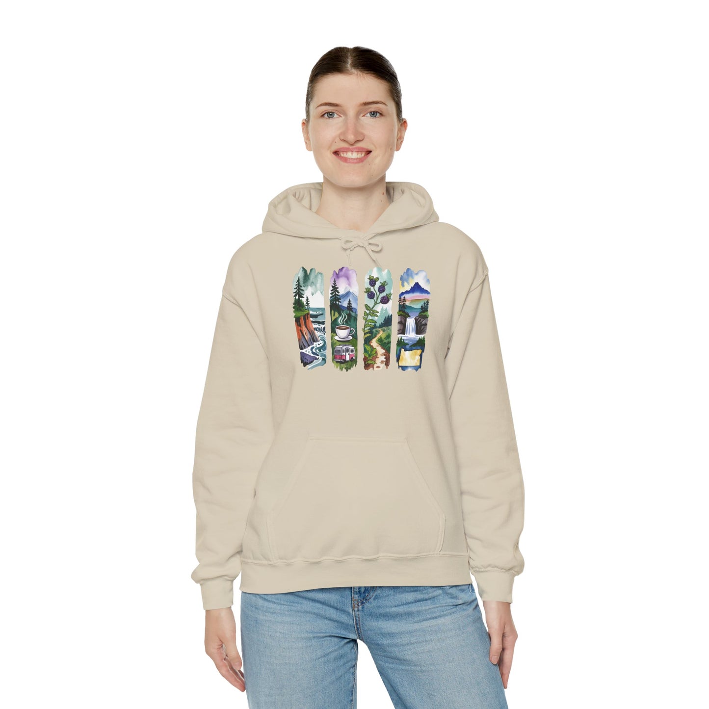 Oregon Nature Hoodie – Unisex Pacific Northwest Sweatshirt for Hikers & Adventure Enthusiasts