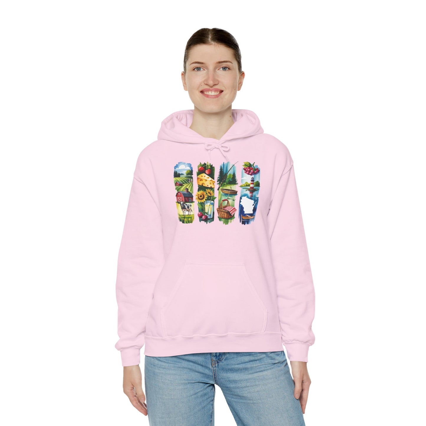 Wisconsin Nature Hoodie – Unisex Sweatshirt with Sceneries for Midwest Outdoor Lovers