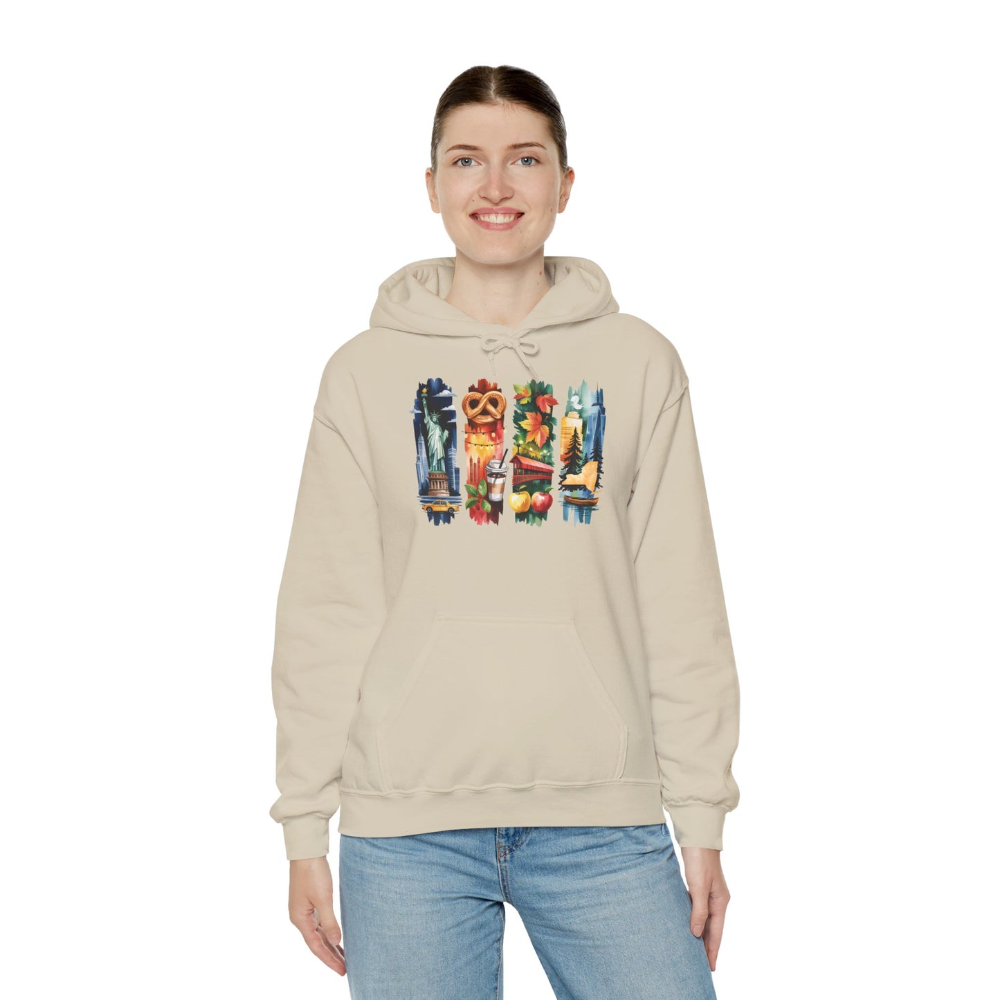 New York Nature Hoodie – Unisex Empire State Sweatshirt for Tourists and Travelers