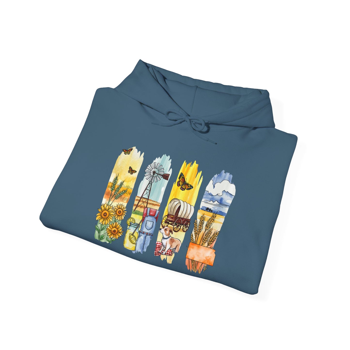Kansas Nature Hoodie – Unisex Sweatshirt for Prairie & Sky Lovers